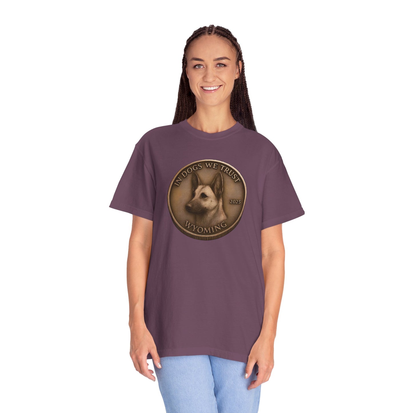 Wyoming State Coin T-Shirt Collection - Proud Dog Breed Illustrations