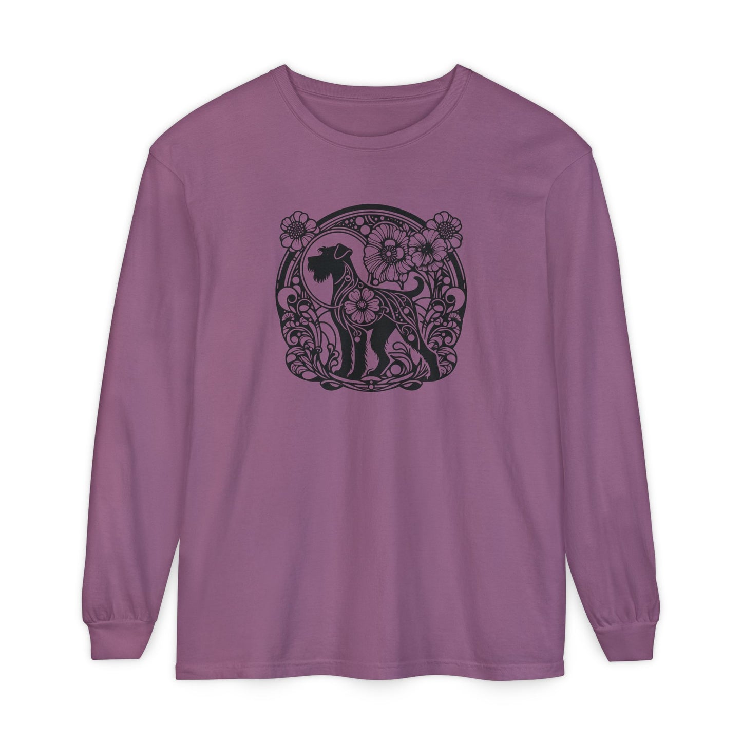 Floral Dog Long Sleeve T-Shirt - Unisex Tee for Animal Lovers