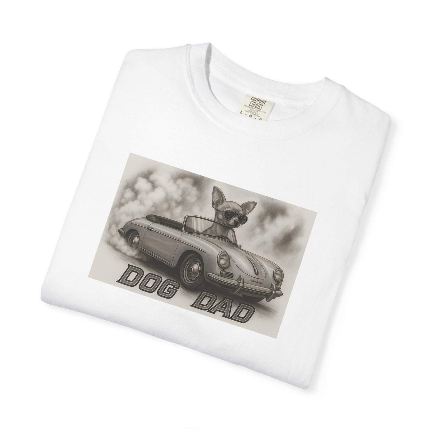 Dog Dad - Chihuahua - Cool Dogs in Cool Cars T-Shirt Collection | Funny Dog Lover Apparel for Men