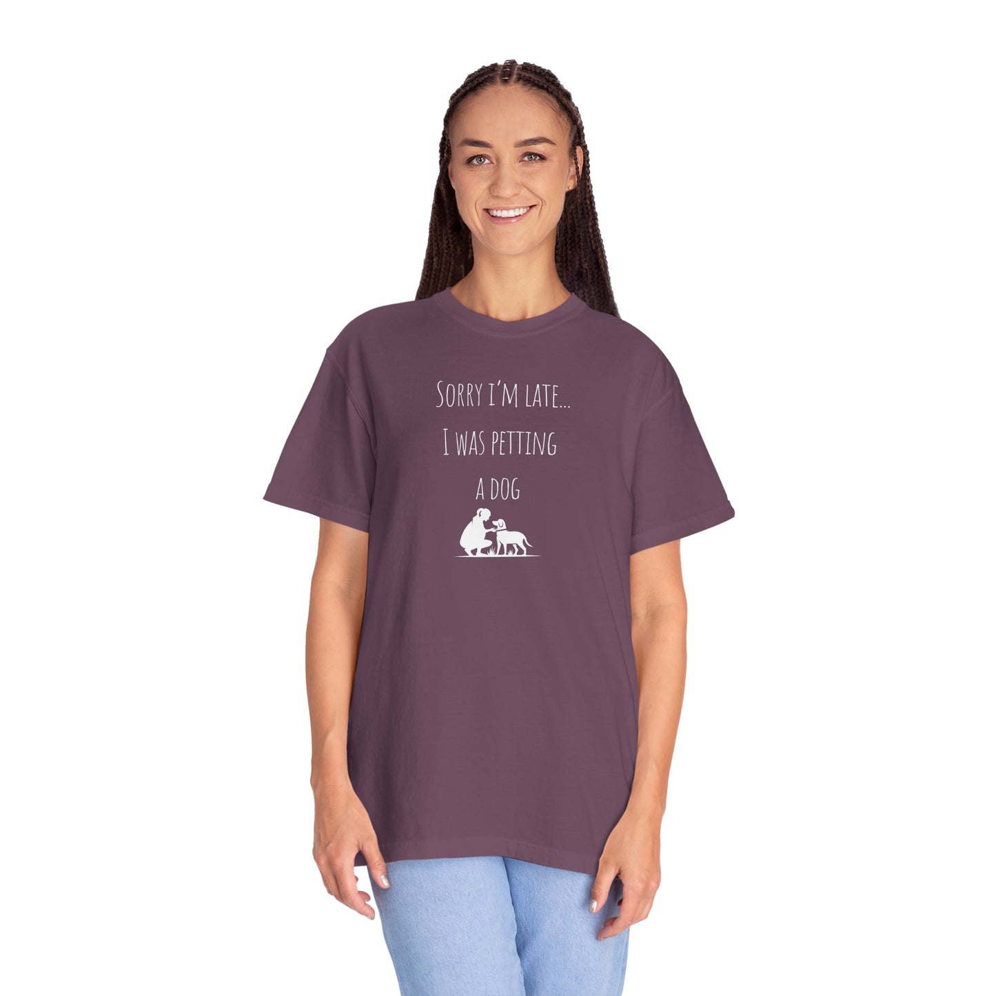 Dog Lover's Unisex T-Shirt - "Sorry I'm Late... I Was Petting a Dog"