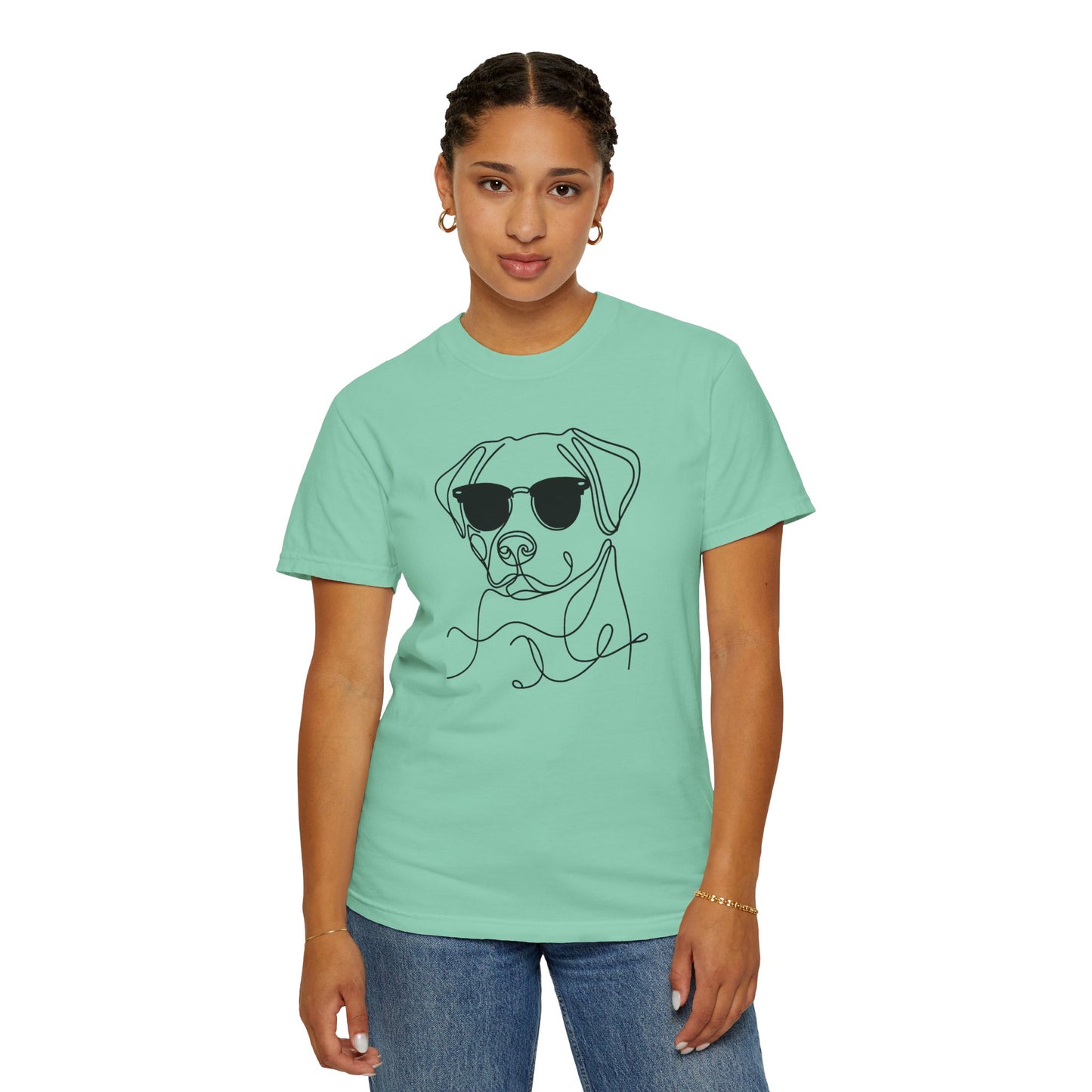 Cool Dog Line Art T-Shirt, Pet Lover Gift, Unisex Tee, Animal Lover Shirt, Casual Wear, Dog Mom Gift, Birthday Present, Dog Themed Apparel