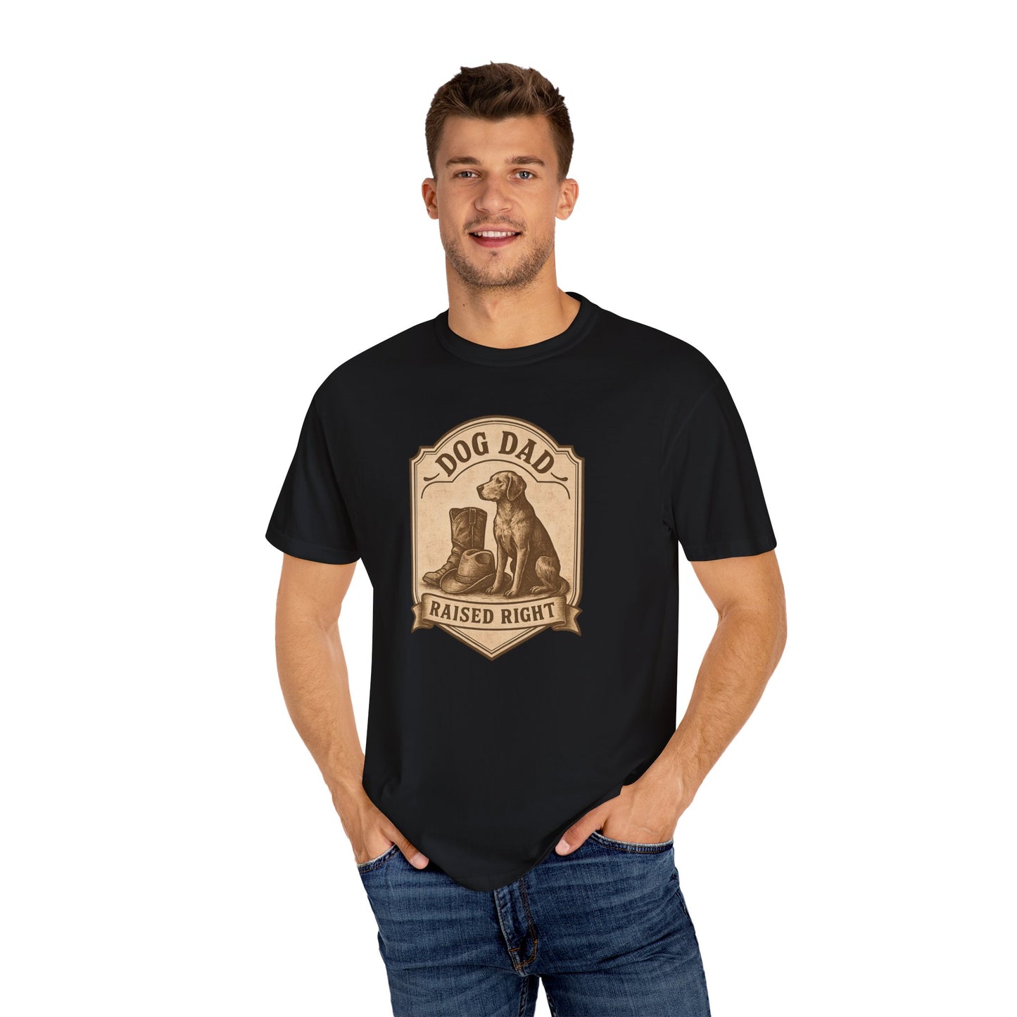Dog Dad Raised Right T-Shirt, Gift for Dog Lovers, Cute Pet Apparel, Funny Dog Dad Tee, Unisex Casual Wear