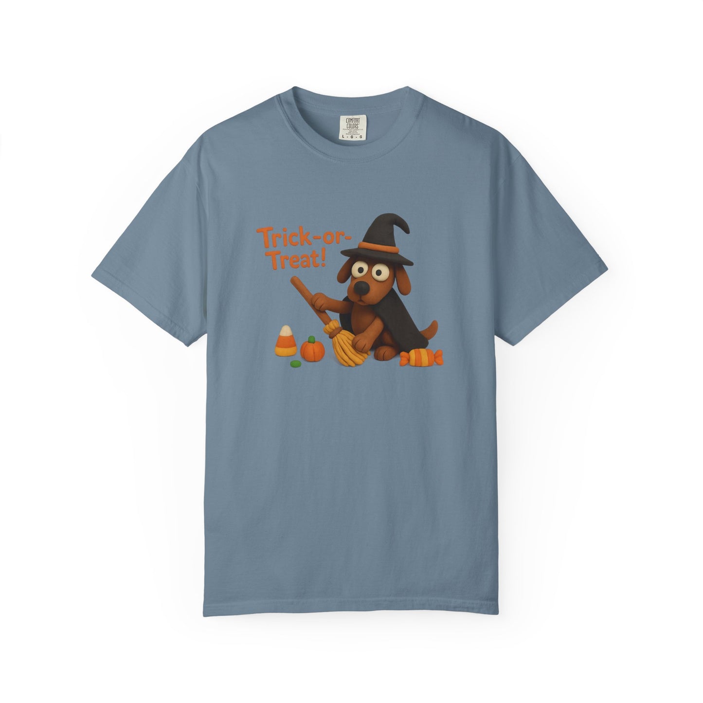 Cute Halloween Dog T-Shirt, Trick-or-Treat Shirt, Fall Apparel, Pet Lover Gift, Unisex Halloween Clothing, Animal Lover Tee