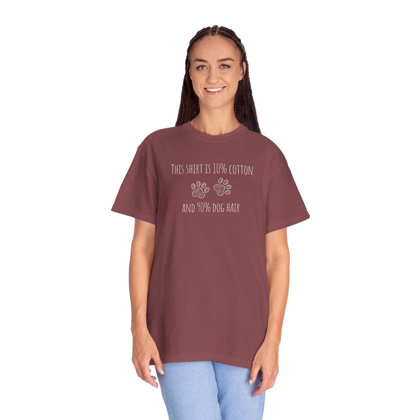 10% cotton 90% dog hair Unisex Garment-Dyed T-shirt - Casual Comfort for Trendsetters