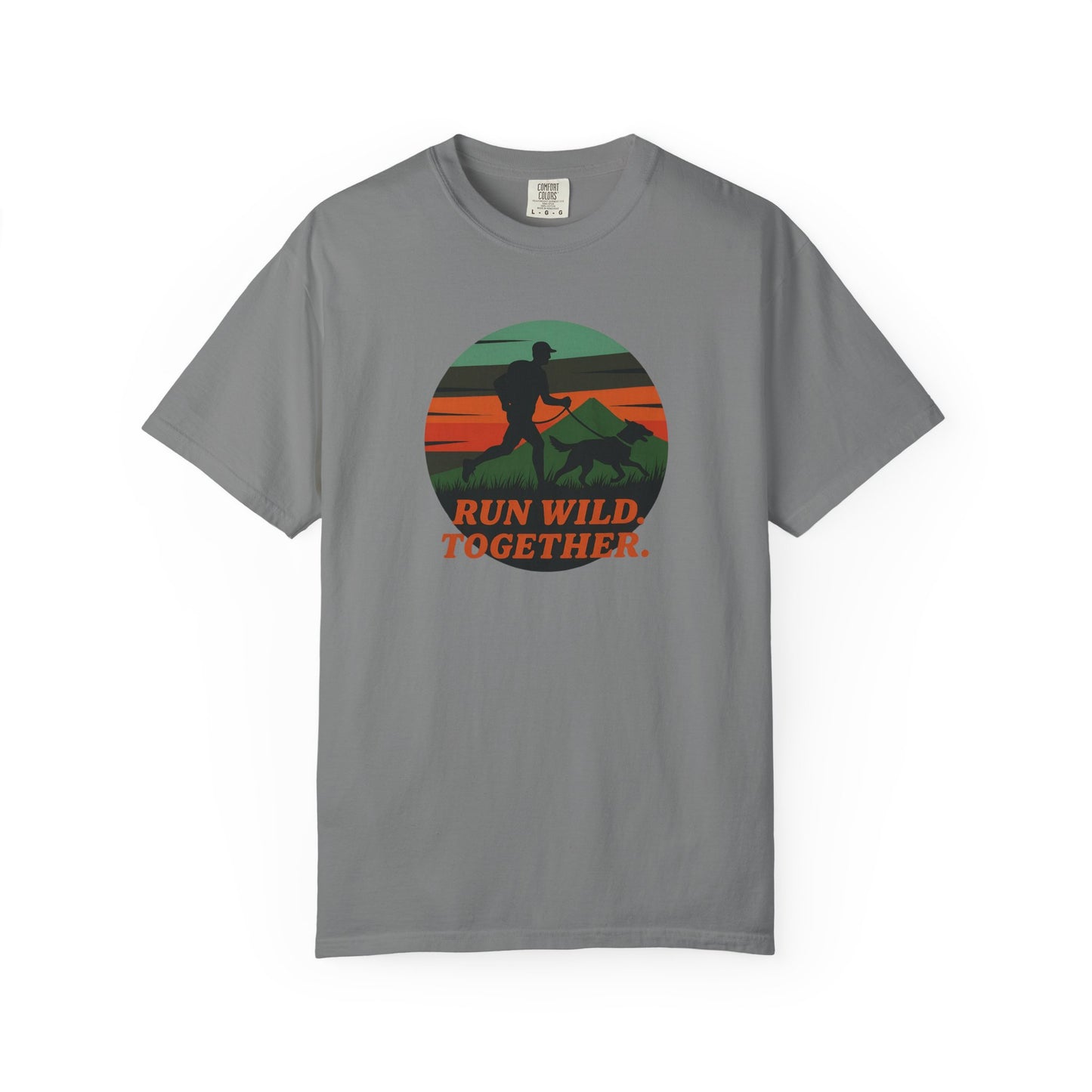 Canicross - Unisex Garment-Dyed T-Shirt - Run Wild Together Adventure Tee