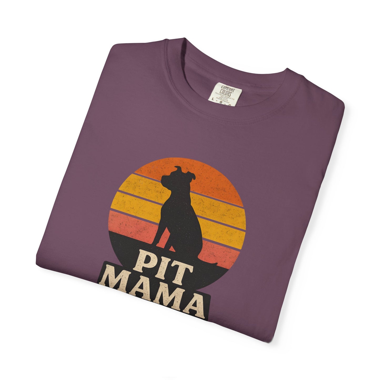 PIT MAMA Unisex Garment-Dyed T-Shirt, Dog Lover Gift, Pet Mom Apparel, Casual Tee, Perfect for Everyday Wear