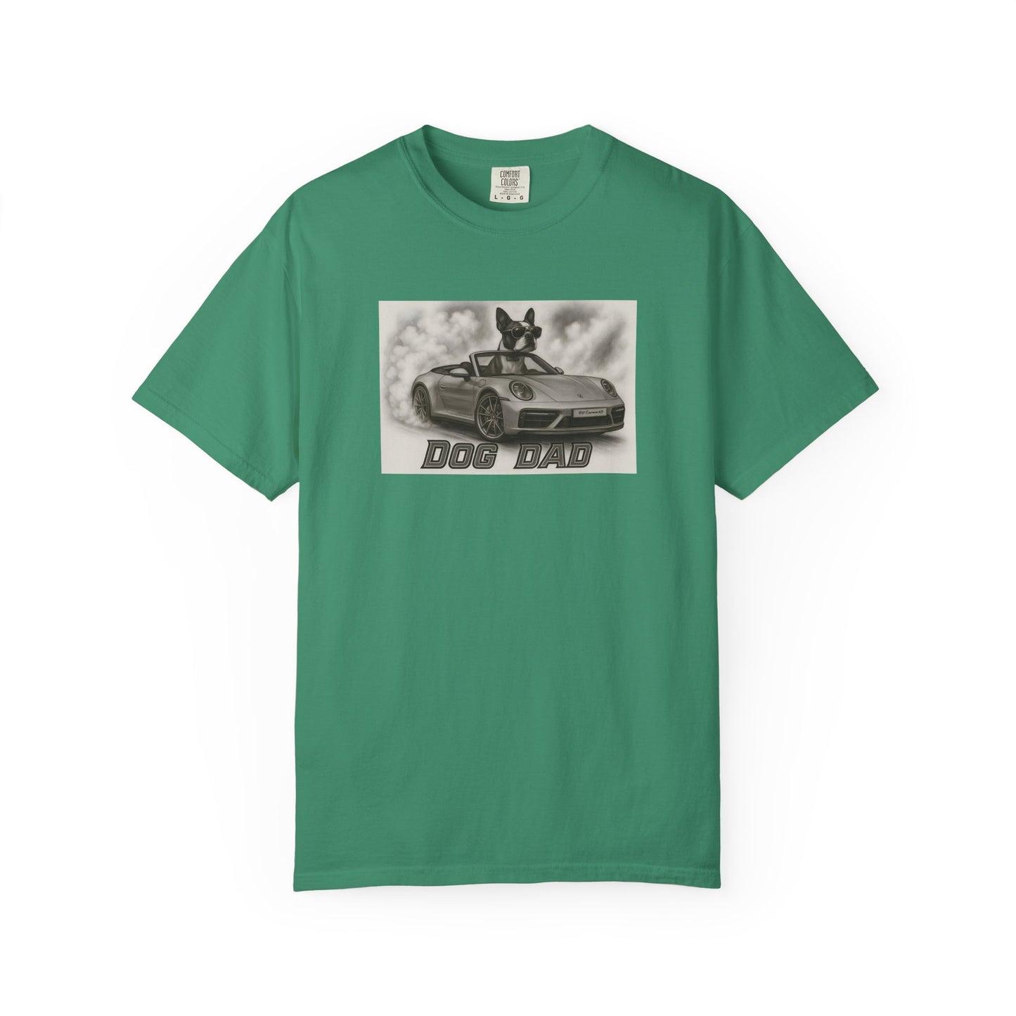 Dog Dad - Boston Terrier - Cool Dogs in Cool Cars T-Shirt Collection | Funny Dog Lover Apparel for Men