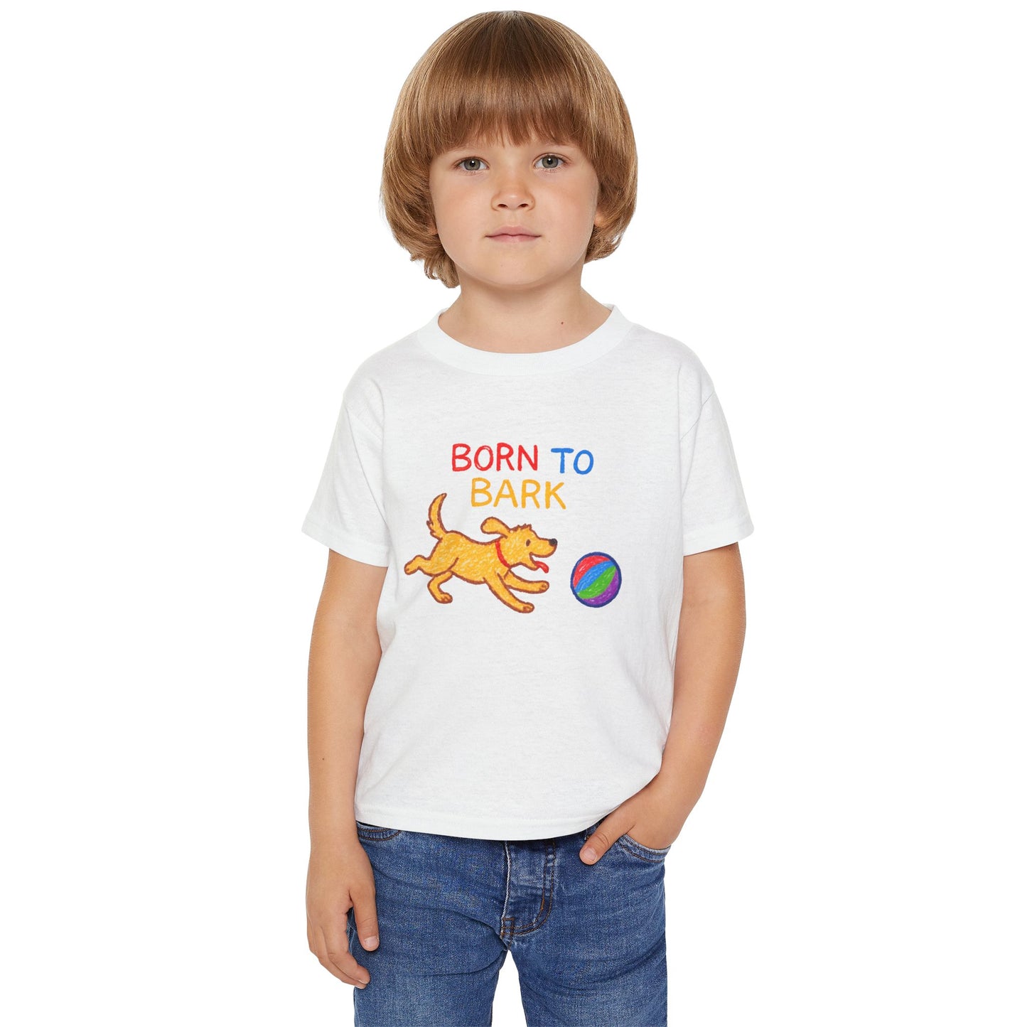 Toddler T-Shirt - Born to Bark Dog Lover Tee, Cute Pet Gift, Kids Dog Shirt, Birthday Present, Playful Puppy Love