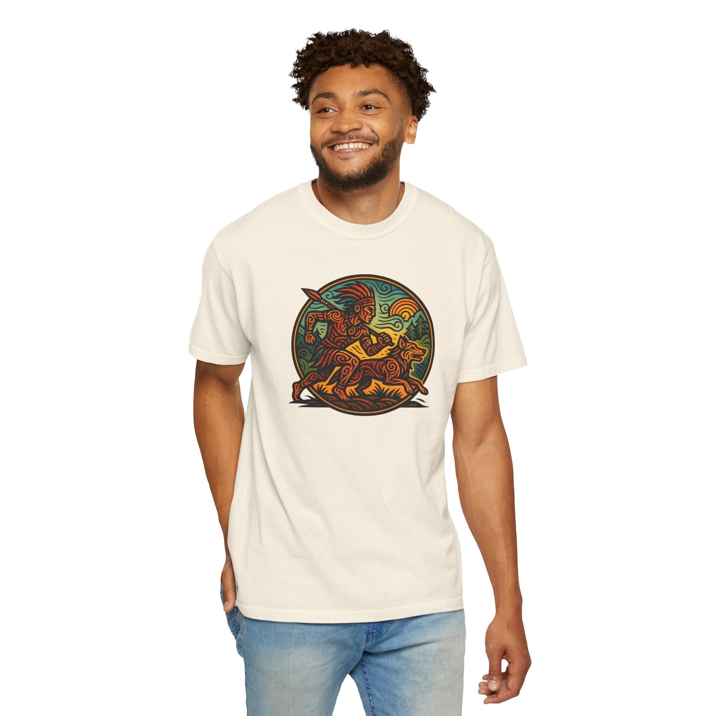 Vintage-Inspired Garment-Dyed T-Shirt, Artistic Tee for Nature Lovers, Perfect Gift for Birthdays, Casual Outings, Eco-Friendly Fashion