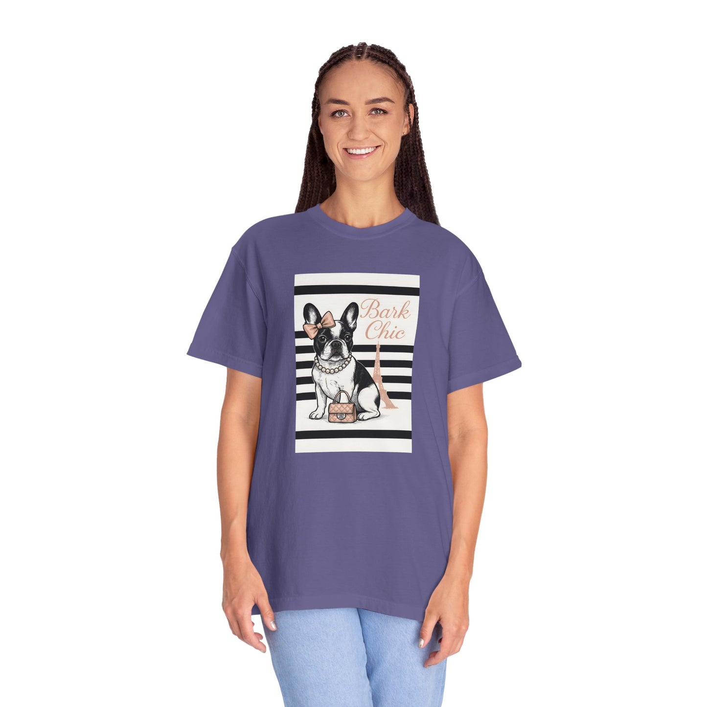 Chic Dog Lover T-shirt, Bark Chic Tee, Unisex Graphic Shirt, Pet Lover Gift, Comfortable Everyday Wear, Cute Animal Apparel