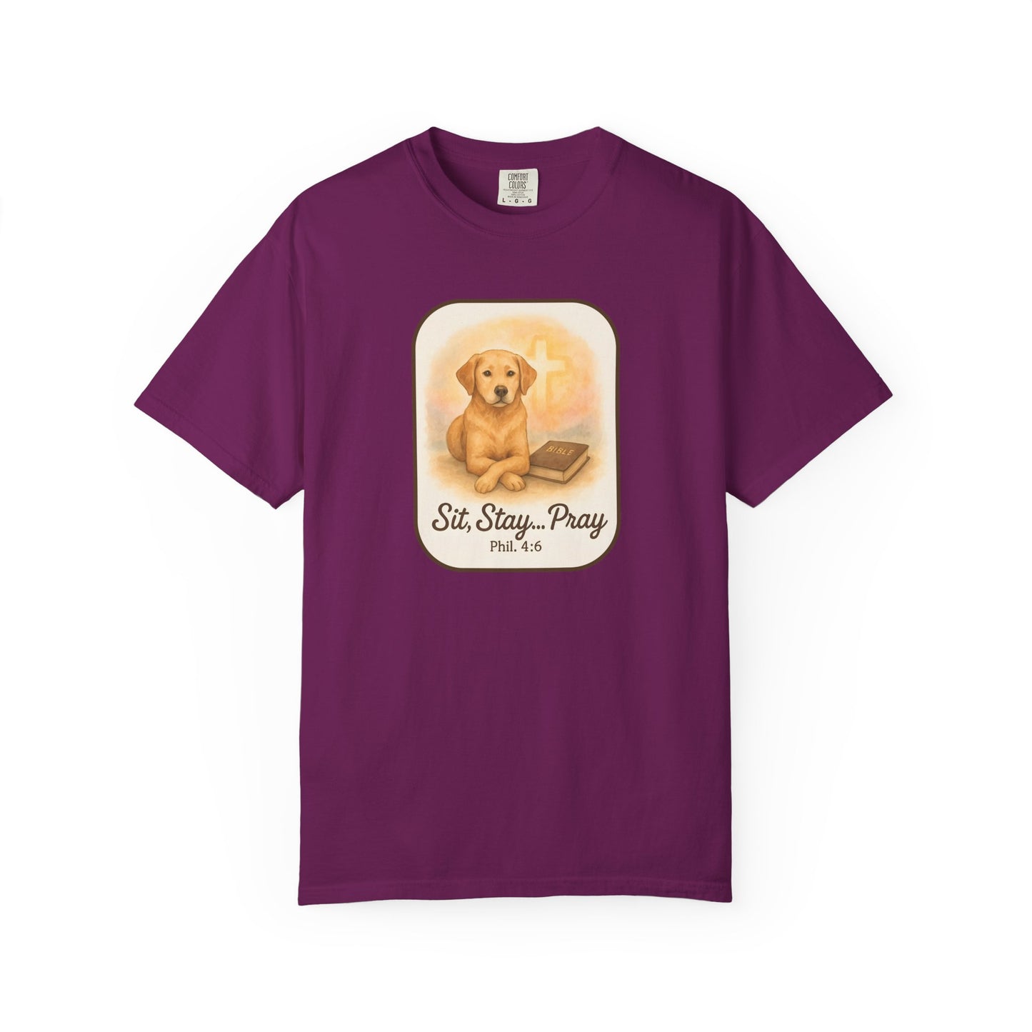 Faith-Inspired Dog Lovers T-Shirt, Unisex Tee, Gift for Pet Owners, Friendship Apparel, Casual Church Wear, Stay Pray Dog Design