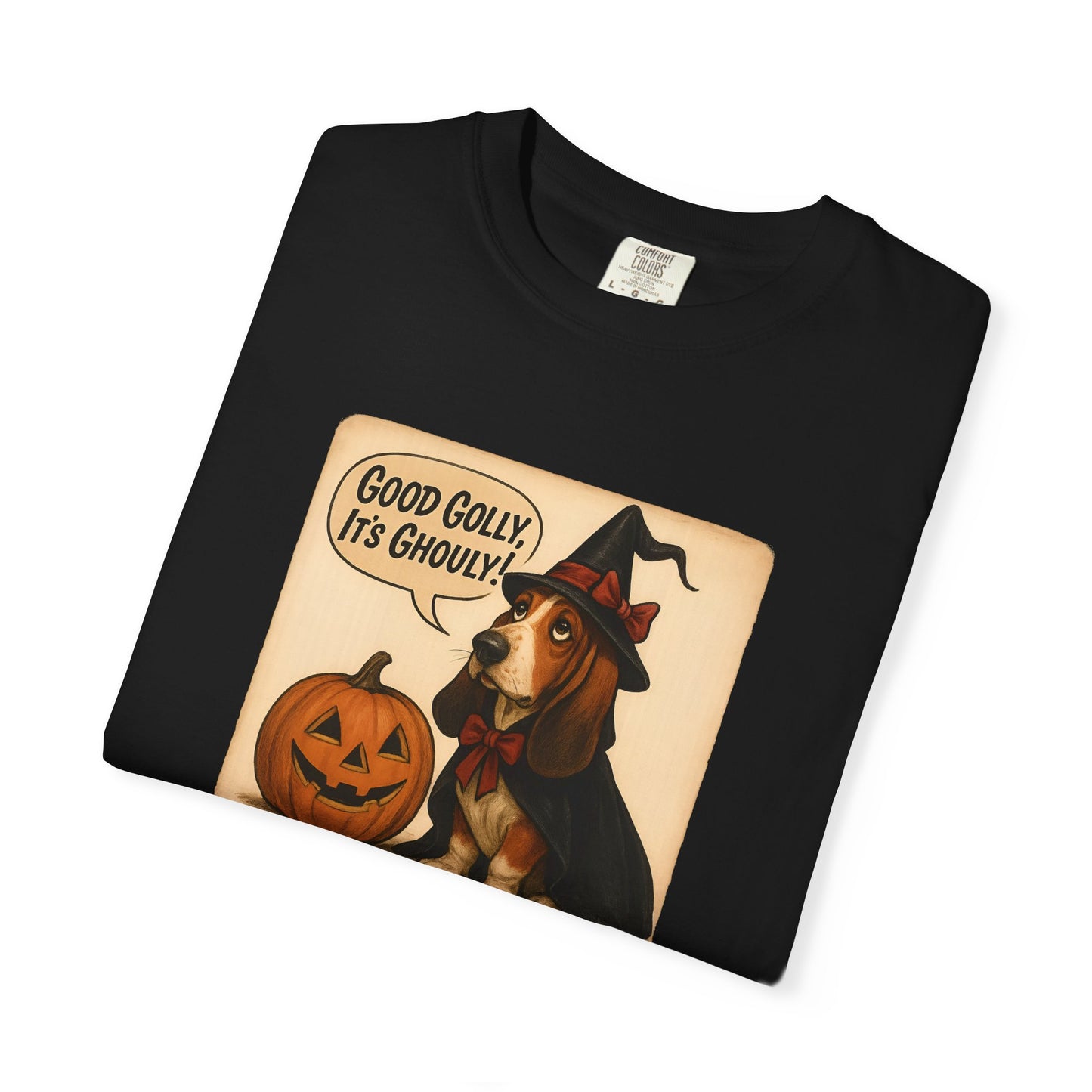 Halloween-Themed Unisex T-Shirt, Whimsical Dog Design, Cute Witch Shirt, Fall Fashion Top, Trick or Treat Apparel