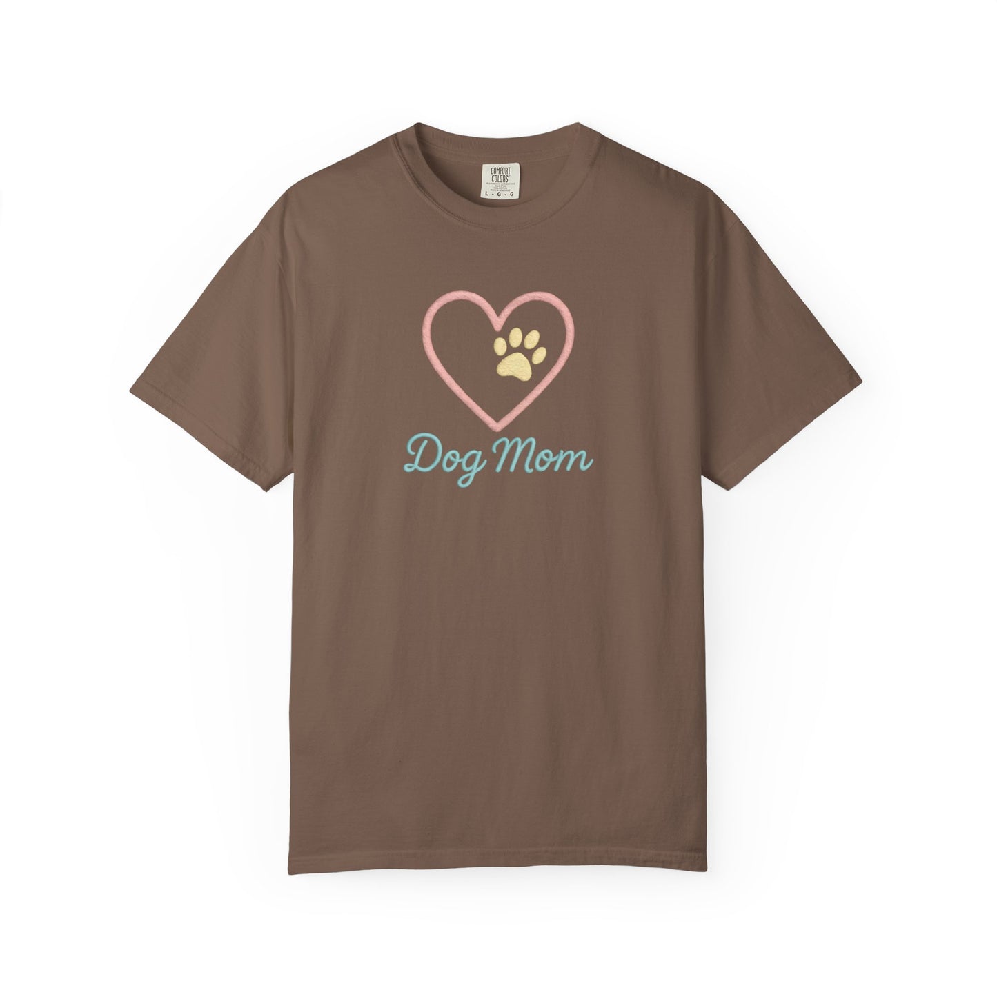 Dog Mom T-Shirt, Garment-Dyed Tee for Dog Owners, Perfect Gift for Pet Lovers, Casual Wear, Animal Lover Shirt