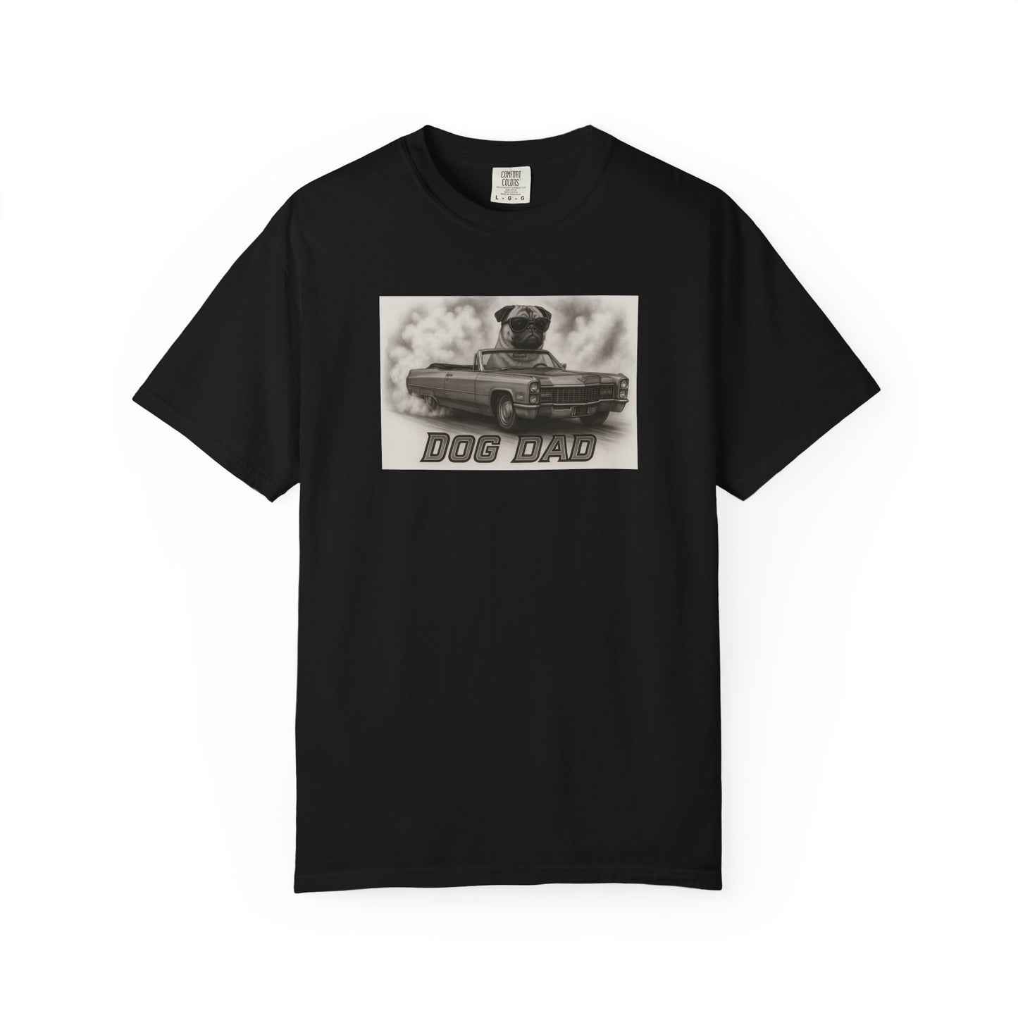 Dog Dad -Pug - Cool Dogs in Cool Cars T-Shirt Collection | Funny Dog Lover Apparel for Men