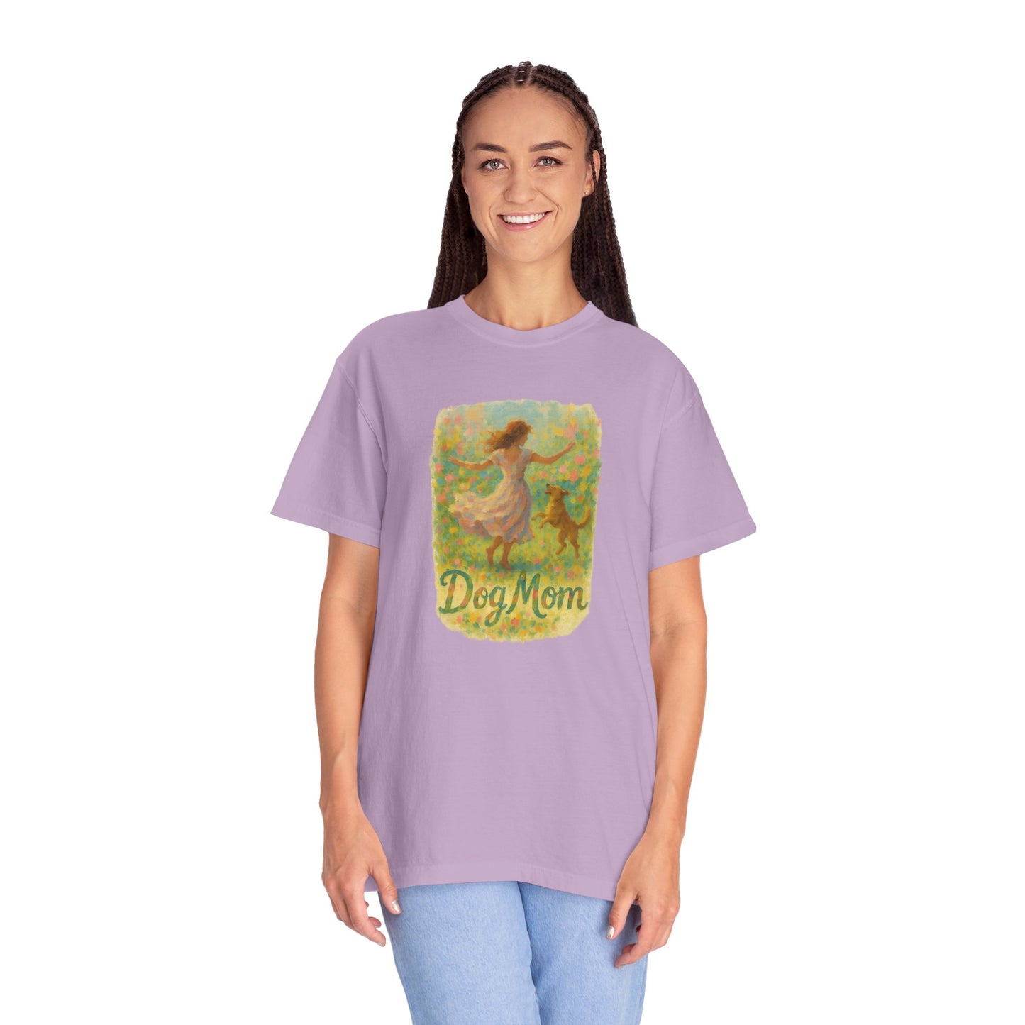 Dog Mom T-Shirt, Cute Animal Lover Tee, Gift for Pet Moms, Garment-Dyed T-Shirt, Casual Summer Shirt, Birthday Gift, Dog Lover Merchandise