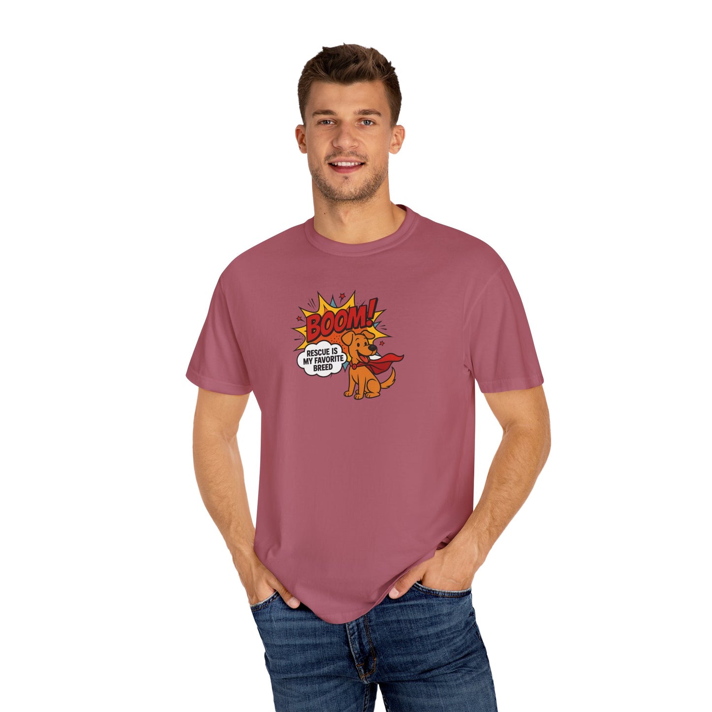 Superhero Dog Rescue T-Shirt | Fun Graphic Tee, Gift for Dog Lovers, Casual Wear, Pet Lover Shirt, Birthday Present, Animal Apparel