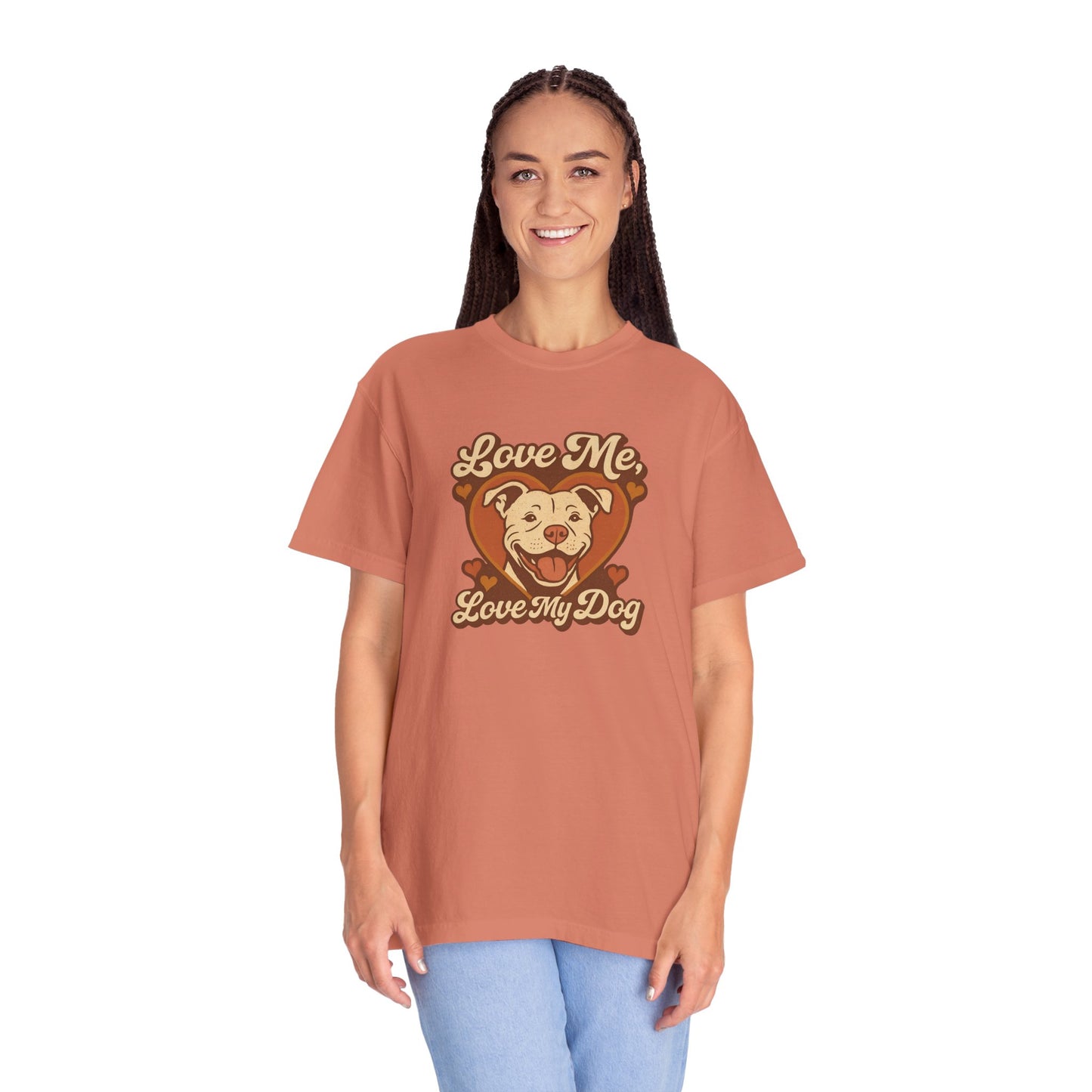 Love My Dog Unisex Garment-Dyed T-Shirt, Dog Lover Gift, Animal Rescue T-Shirt, Pet Appreciation Shirt, Animal Lover Apparel