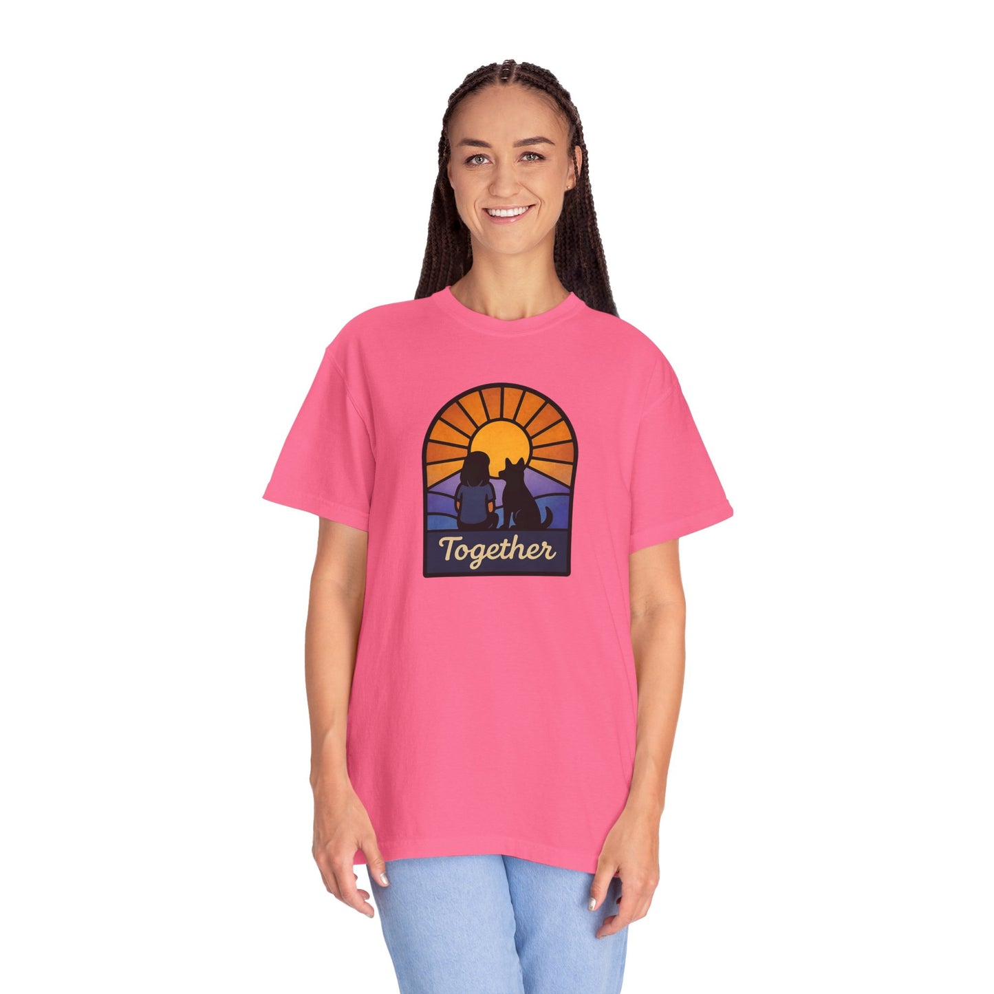 Together Sunset Graphic T-Shirt, Unisex Tee for Families, Casual Wear, Gift for Nature Lovers, Summer Vibe Apparel, Retro Style Shirt