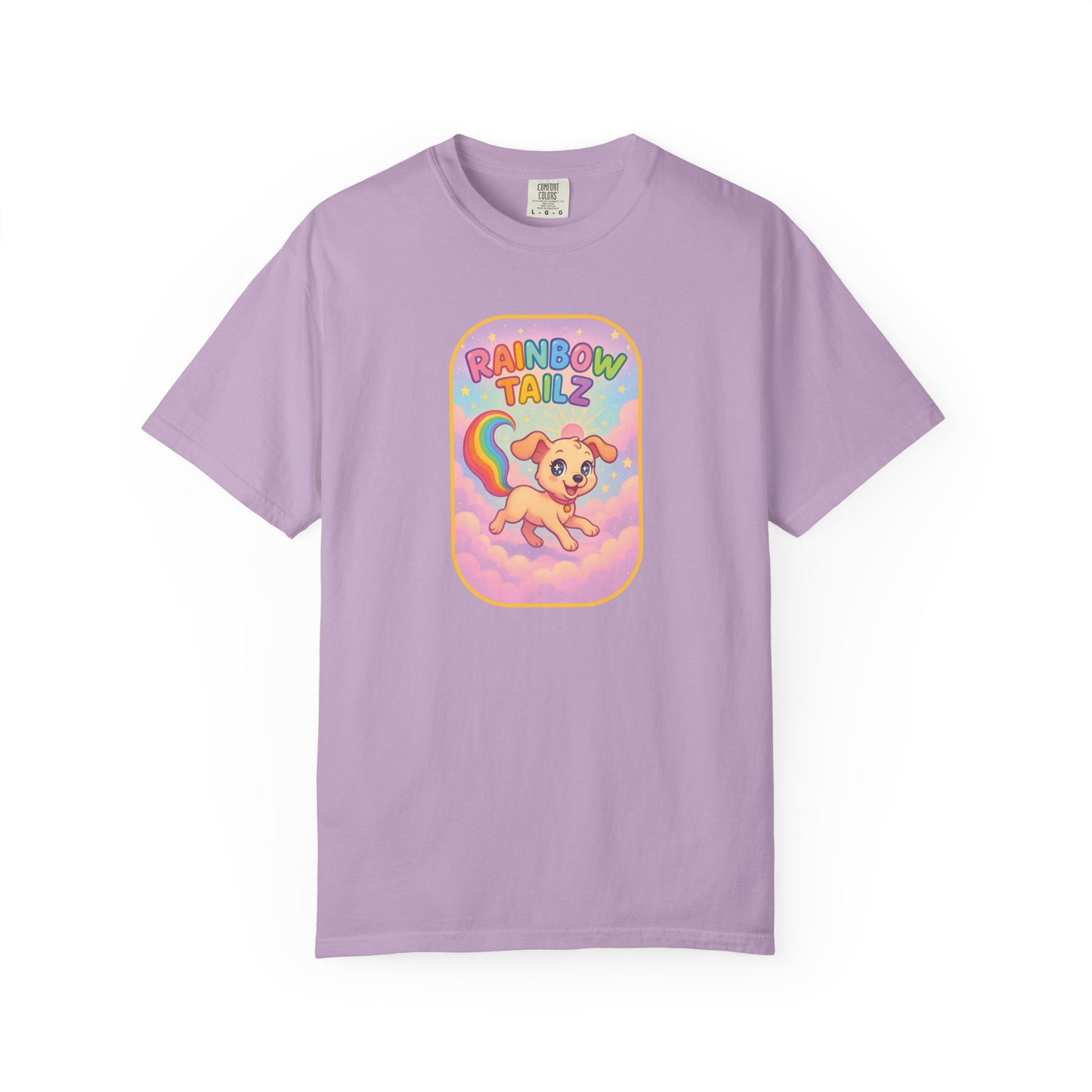 Cute Pet T-Shirt, Rainbow Tail Tee, Graphic Tee for Dog Lovers, Birthday Gift, Cozy Casual Wear, Mother's Day Gift