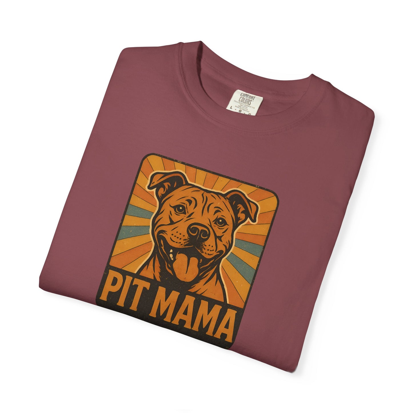 Pit Mama Unisex Garment-Dyed T-Shirt, Dog Lover Gift, Animal Rescue Tee, Pitbull Mom Shirt, Casual Wear, Pet Mom Apparel