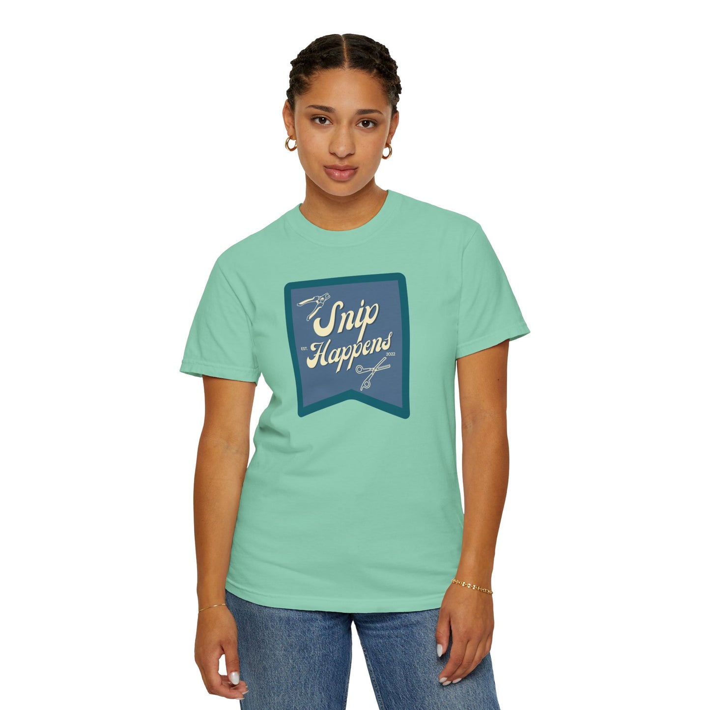 Snip Happens Unisex Garment-Dyed T-Shirt - Fun & Casual Apparel for Stitching Lovers