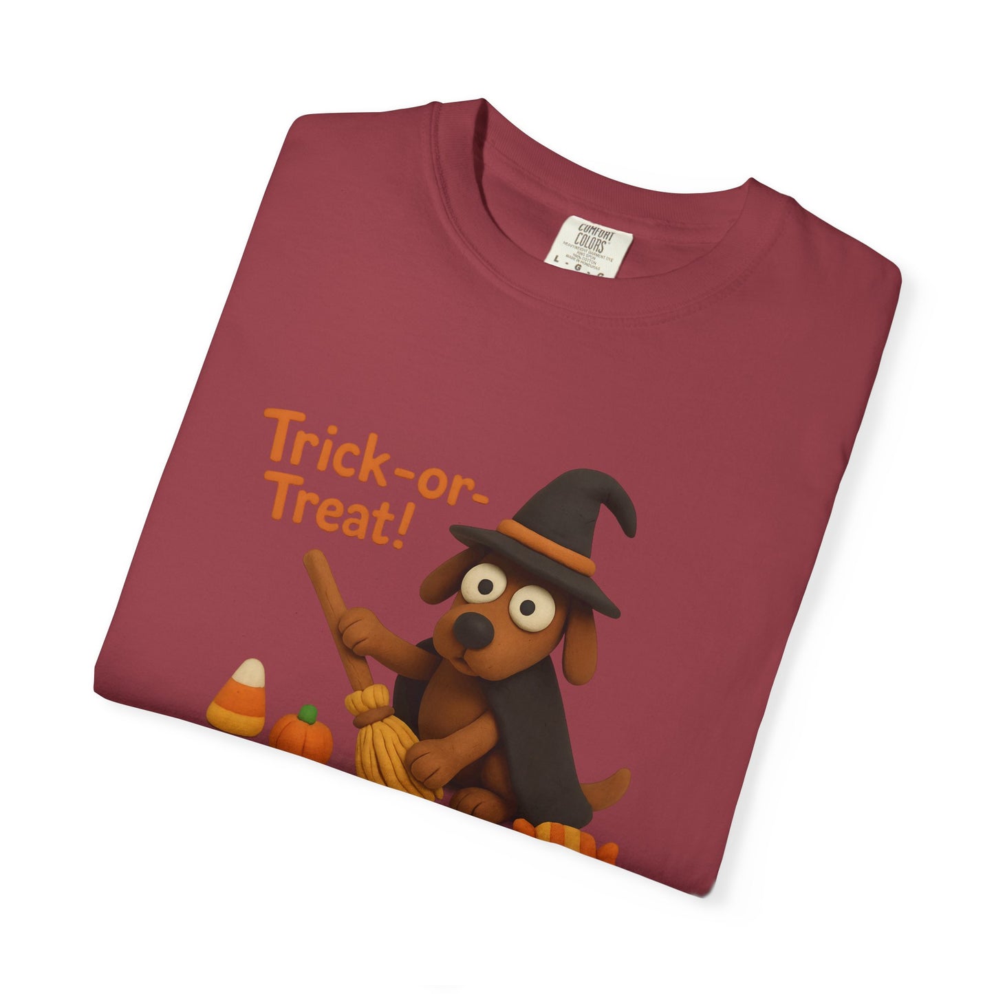 Cute Halloween Dog T-Shirt, Trick-or-Treat Shirt, Fall Apparel, Pet Lover Gift, Unisex Halloween Clothing, Animal Lover Tee