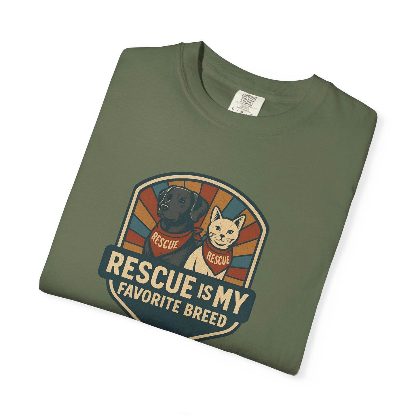 Rescue is My Favorite Breed T-Shirt, Unisex Animal Lover Tee, Pet Adoption Gift, Casual Wear, Dog Lover Shirt, Gift for Him/Her
