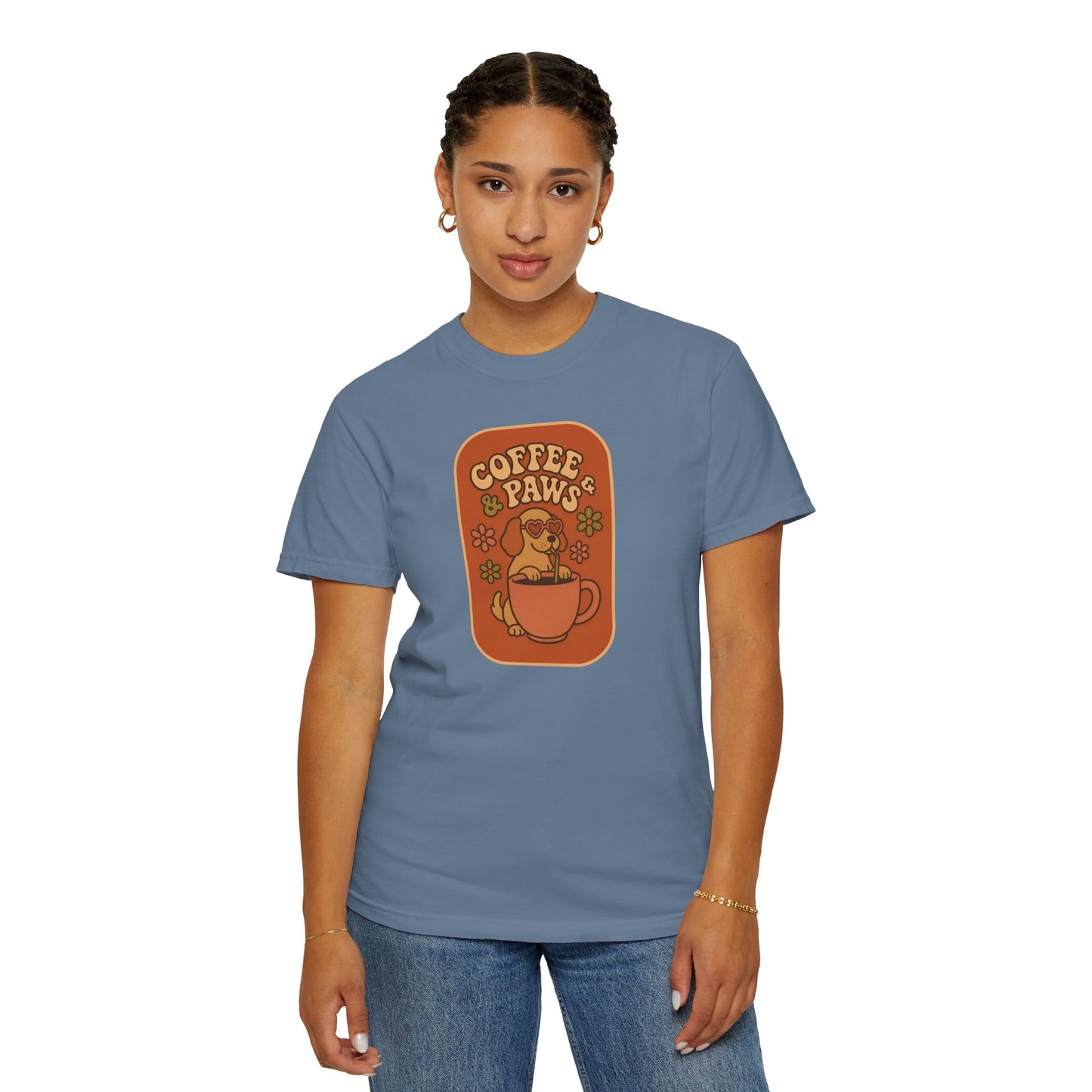 Coffee Paws Unisex T-shirt - Perfect for Dog Lovers, Casual Wear, Gift for Pet Owners, Cozy Vibe, Every Day Wear