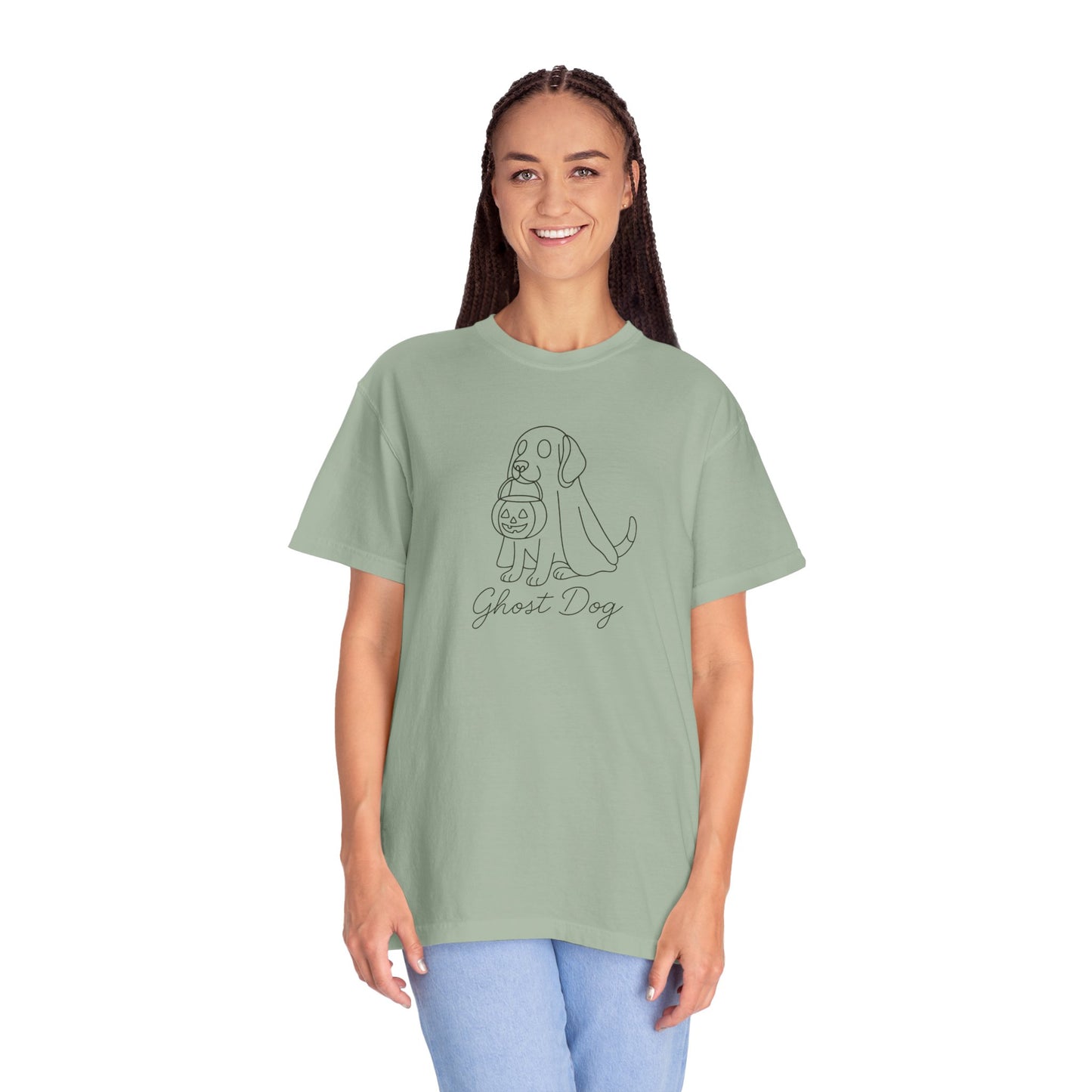 Ghost Dog Halloween T-Shirt, Unisex Tee, Casual Fall Apparel, Pet Lover Gift, Spooky Dog Shirt, Fun Trick-or-Treat Outfit