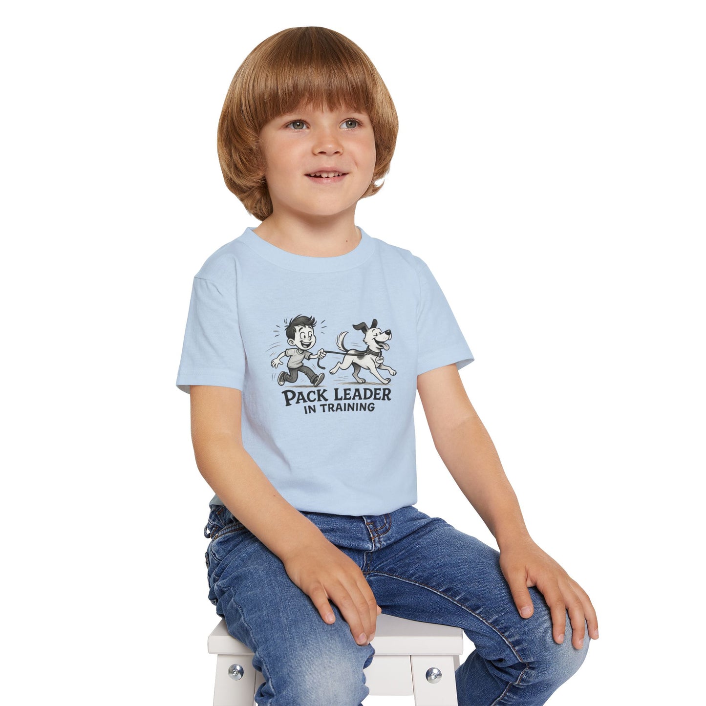 Toddler T-shirt, Cute Dog and Kid Design, Pack Leader in Training Tee, Gift for Dog Lovers, Kids Apparel, Animal Themed Shirt