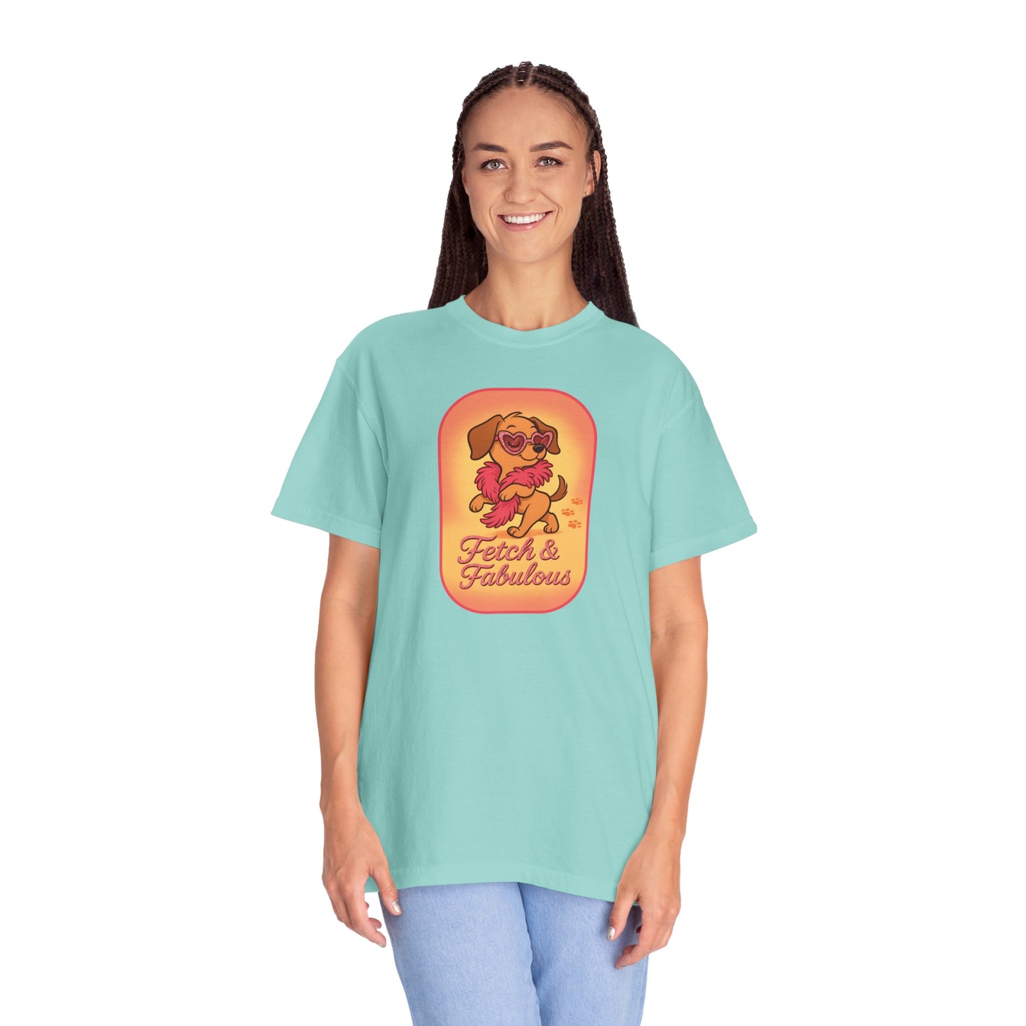 Fetch & Fabulous Dog Lover T-Shirt | Unisex Garment-Dyed Tee for Dog Owners, Pet Lovers, Birthday Gift, Casual Wear