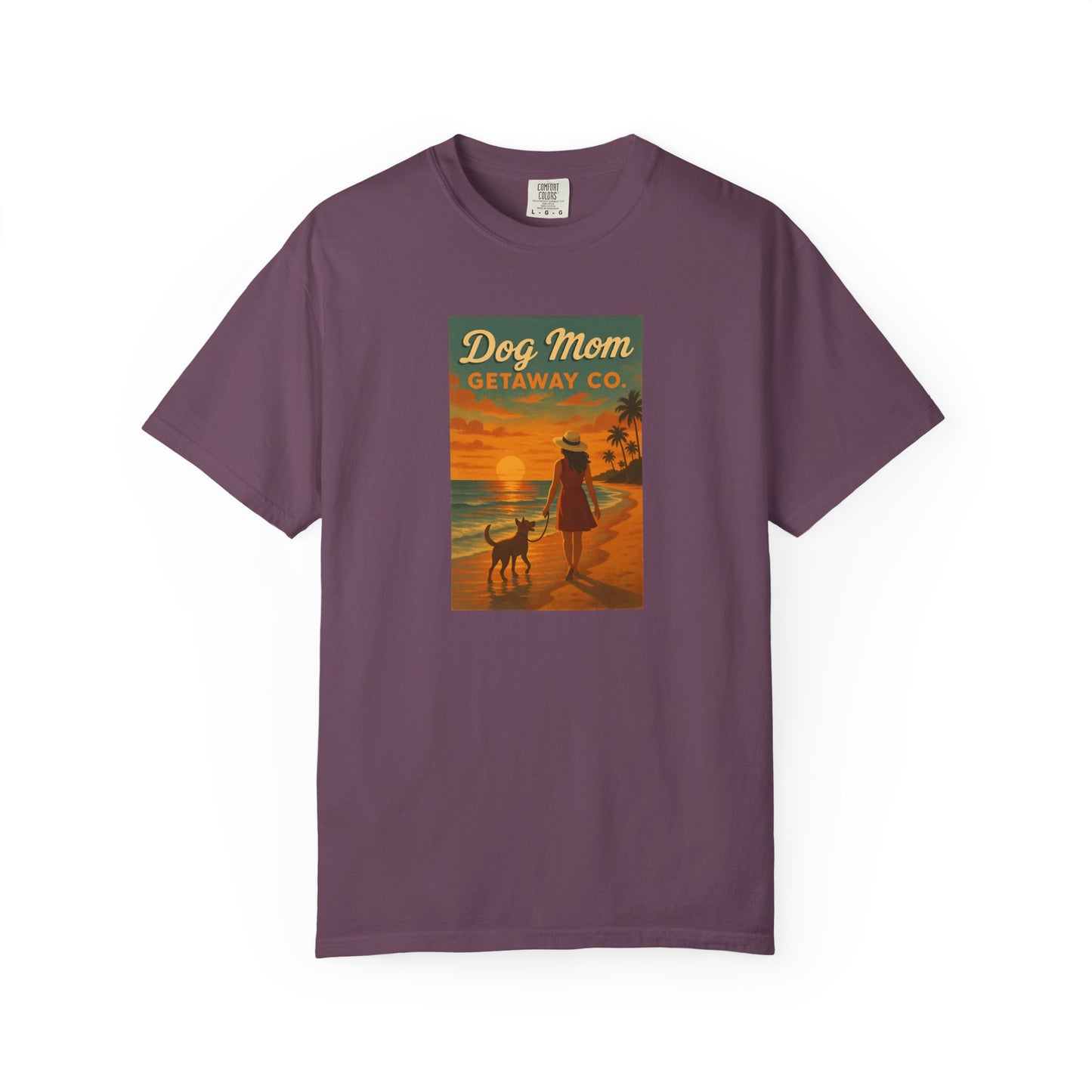 Dog Mom Sunset Tee, Unisex T-Shirt, Dog Lover Gift, Summer Vacation Shirt, Pet Parent Apparel, Casual Everyday Wear