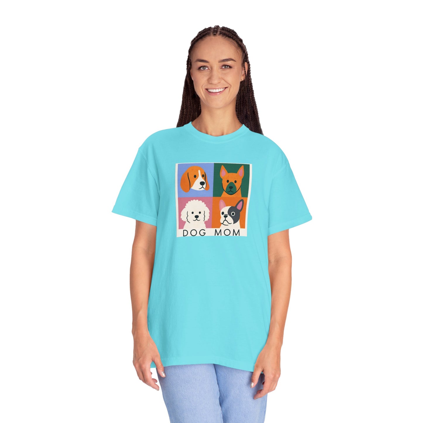Dog Mom T-shirt - Unisex Garment-Dyed Tee for Dog Lovers