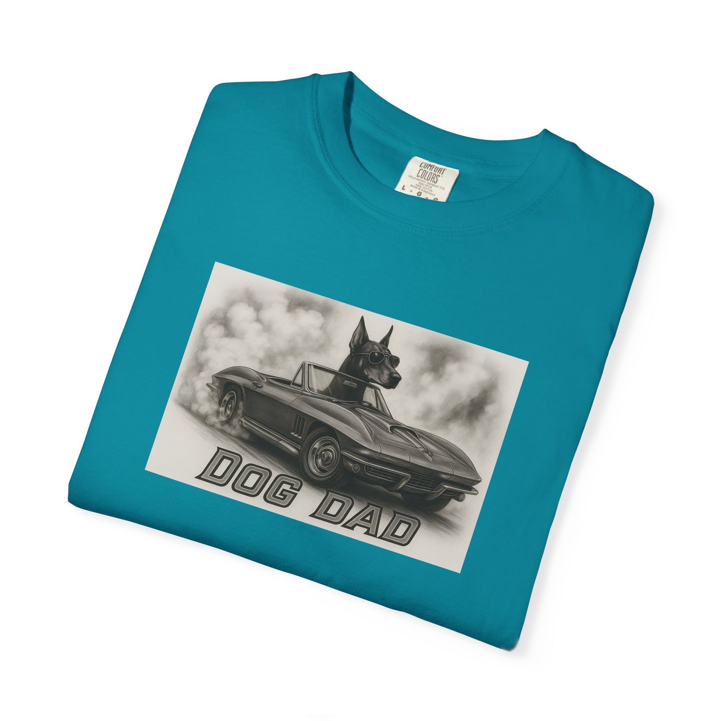 Dog Dad - Doberman - Cool Dogs in Cool Cars T-Shirt Collection | Funny Dog Lover Apparel for Men