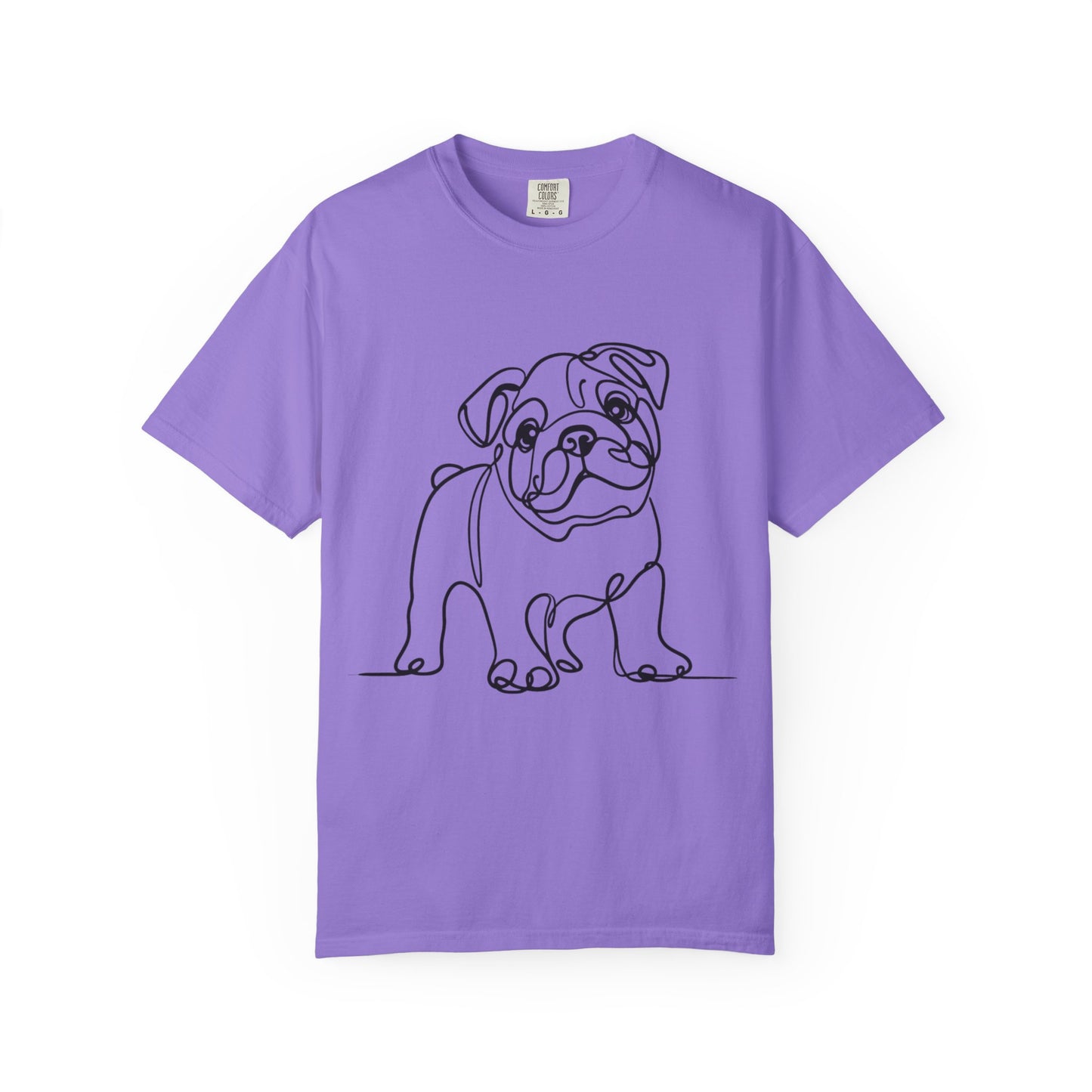 Unisex Garment-Dyed T-shirt with Minimalist Bulldog Design