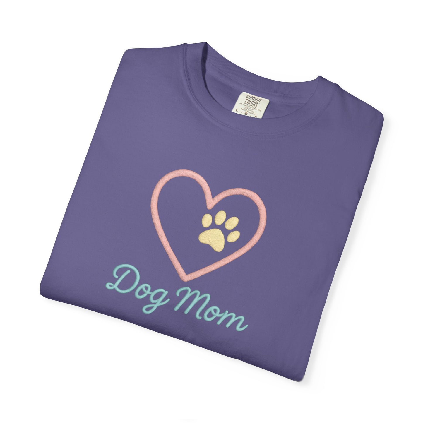 Dog Mom T-Shirt, Garment-Dyed Tee for Dog Owners, Perfect Gift for Pet Lovers, Casual Wear, Animal Lover Shirt