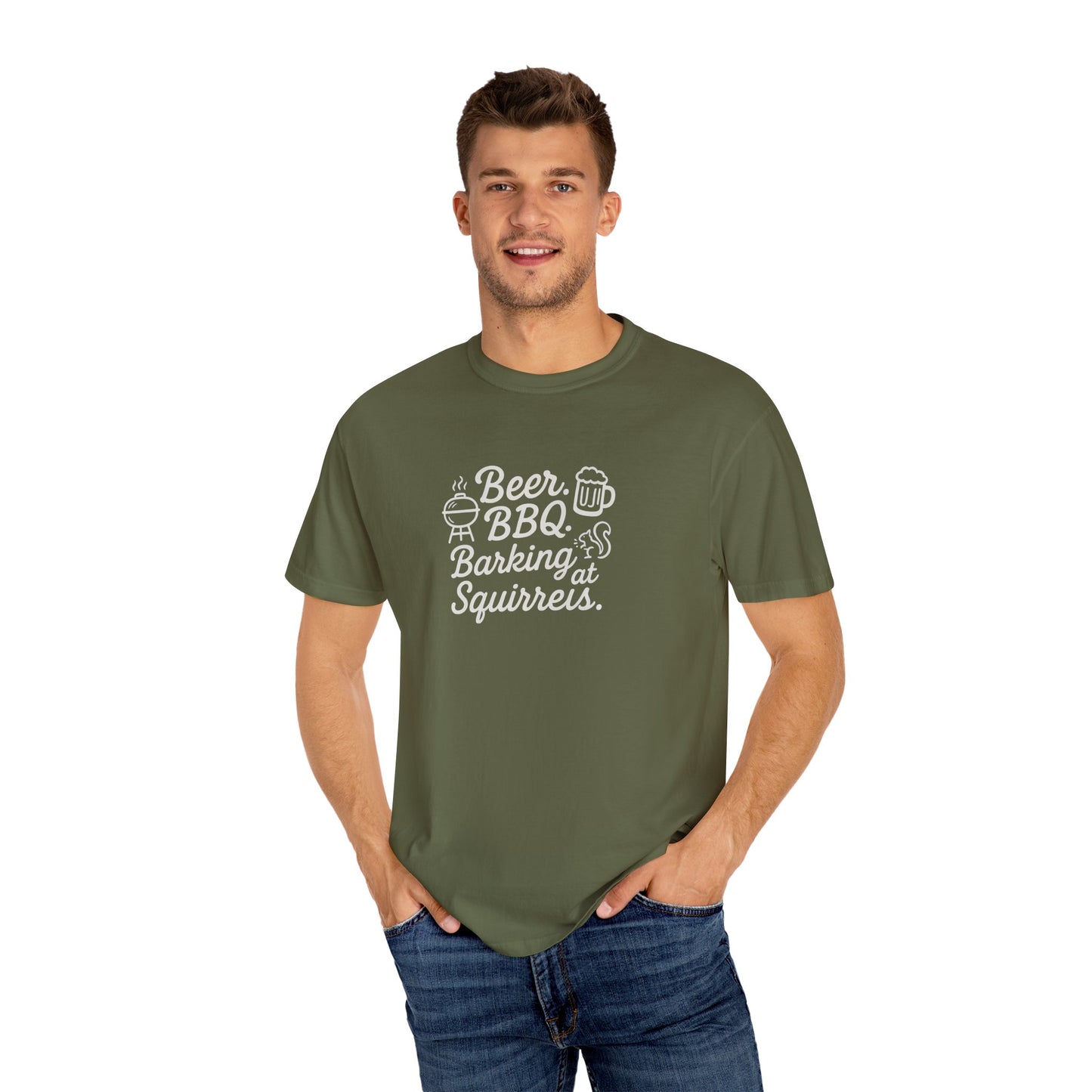 Beer BBQ and Barking Dog Dad T-Shirt