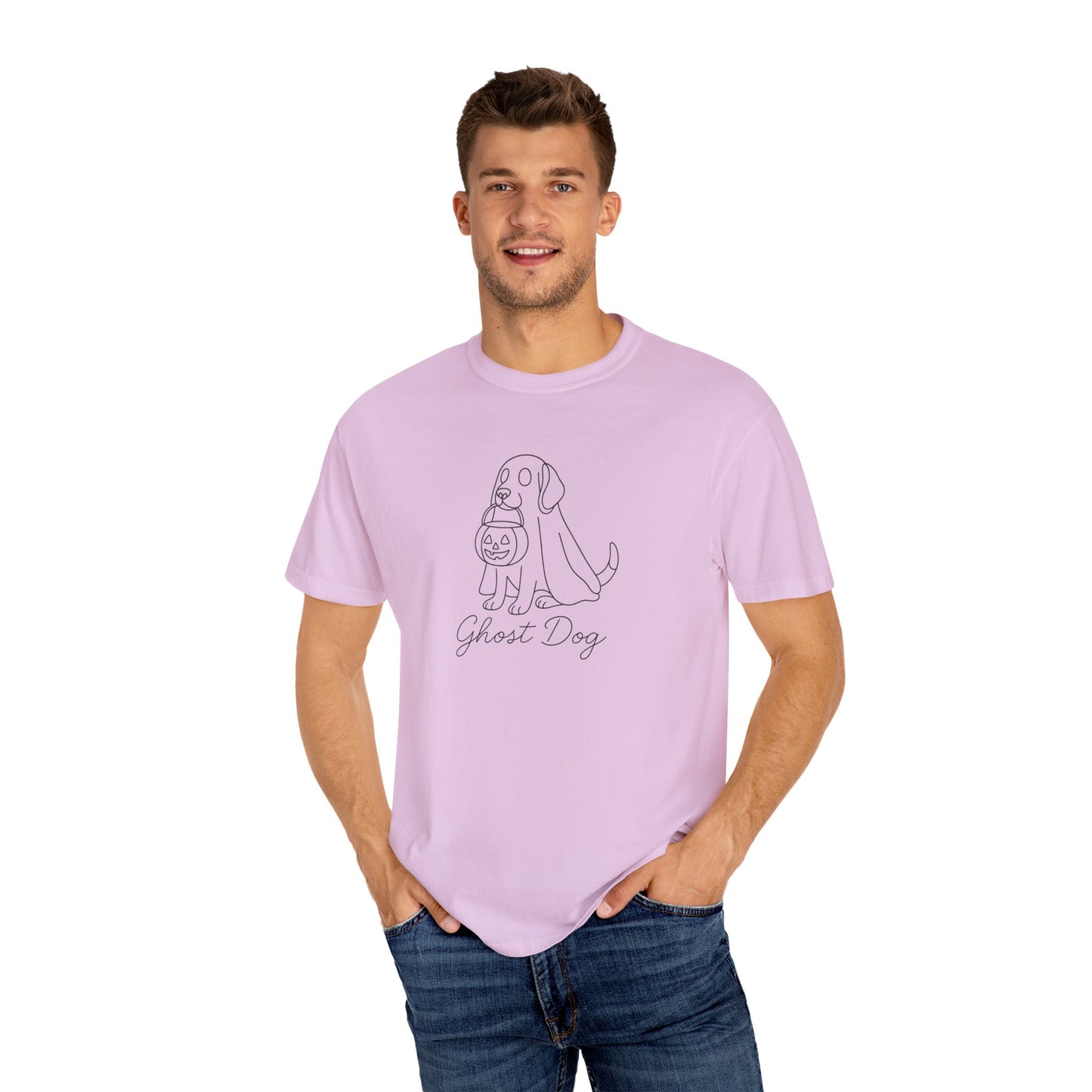 Ghost Dog Halloween T-Shirt, Unisex Tee, Casual Fall Apparel, Pet Lover Gift, Spooky Dog Shirt, Fun Trick-or-Treat Outfit