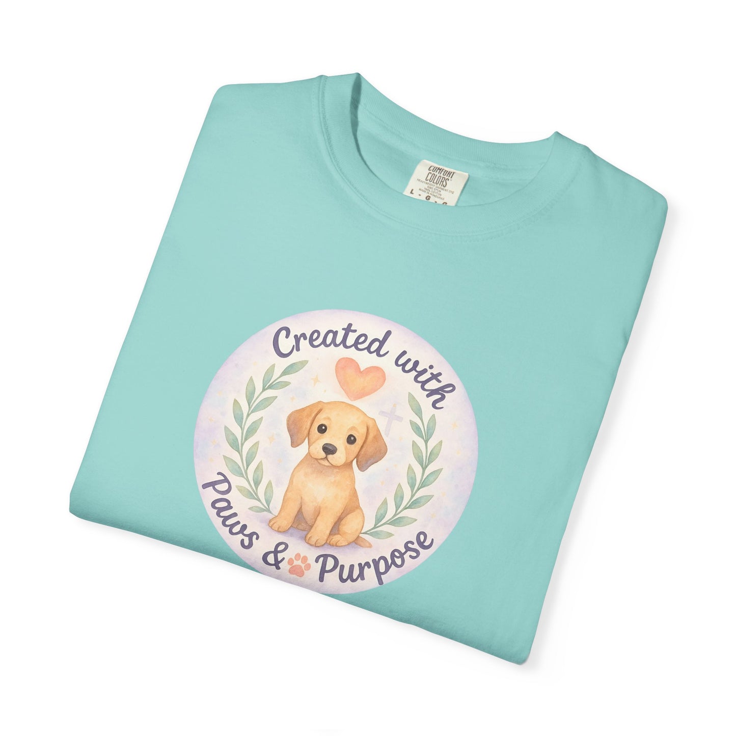 Created with Paws & Purpose T-Shirt, Pet Lover Gift, Dog Lover Apparel, Animal Rescue Support, Unique Gifts for Dog Owners