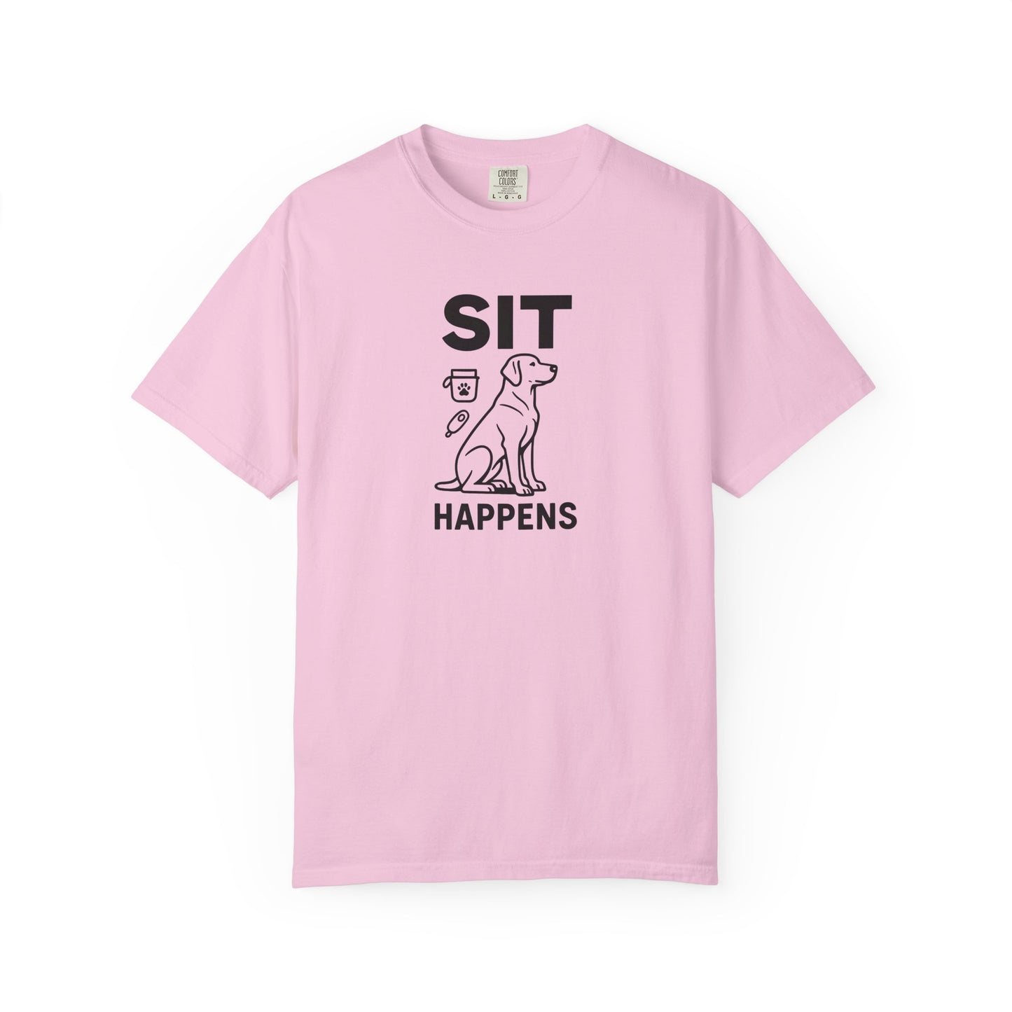 Dog Lovers Unisex T-Shirt - 'Sit Happens' Graphic Tee, Gift for Dog Owners, Pet Lovers, Casual Wear, Funny Dog Shirt