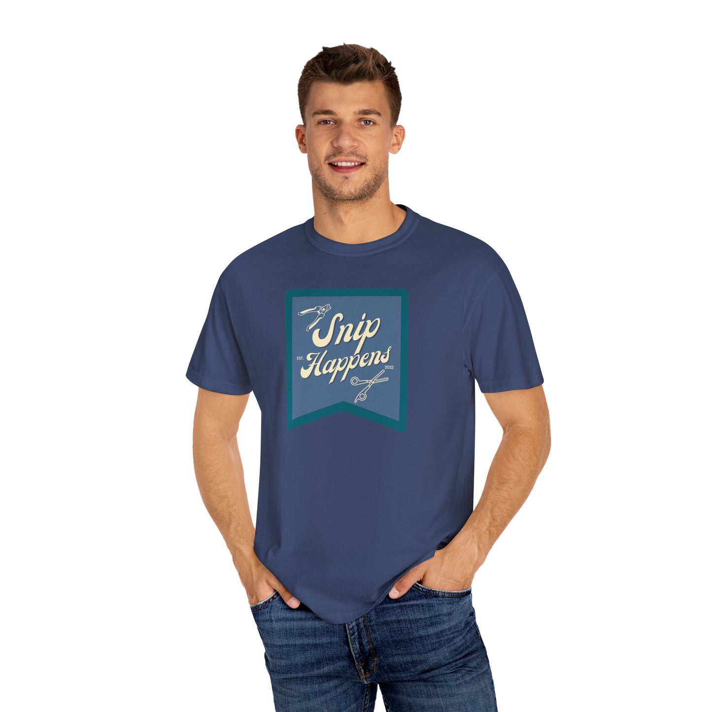 Snip Happens Unisex Garment-Dyed T-Shirt - Fun & Casual Apparel for Stitching Lovers
