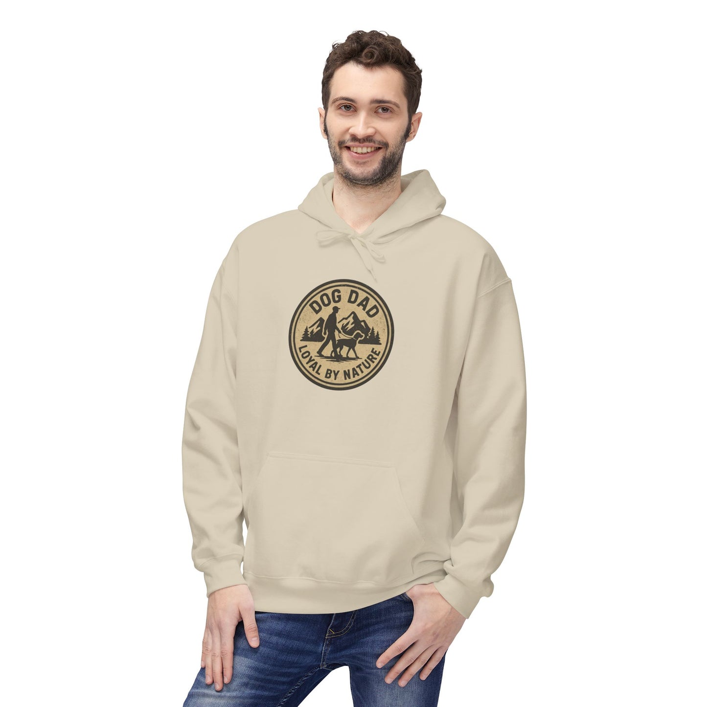 Dog Dad Fleece Hoodie, Unisex Softstyle Hooded Sweatshirt, Perfect Gift for Dog Lovers, Comfortable and Stylish