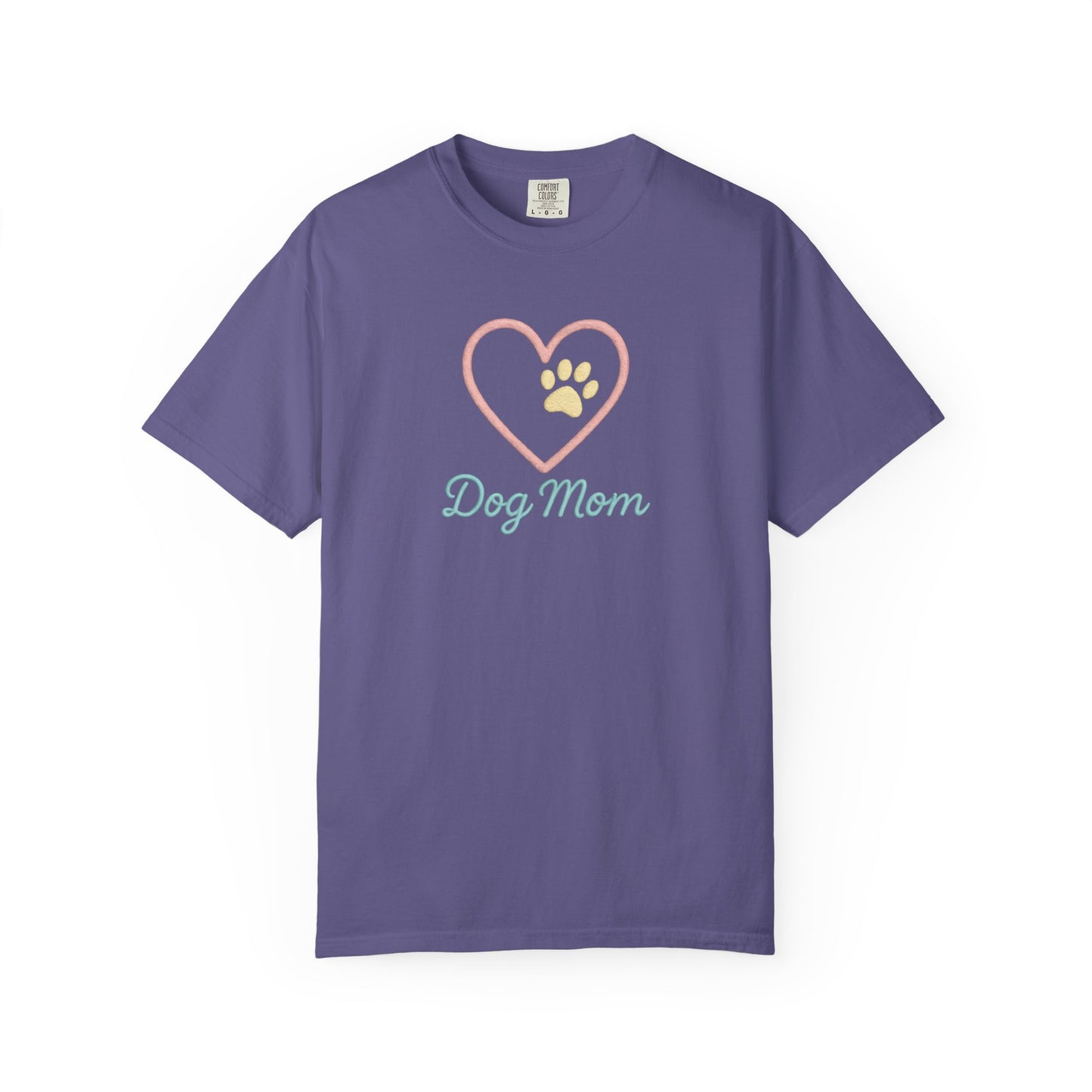 Dog Mom T-Shirt, Garment-Dyed Tee for Dog Owners, Perfect Gift for Pet Lovers, Casual Wear, Animal Lover Shirt