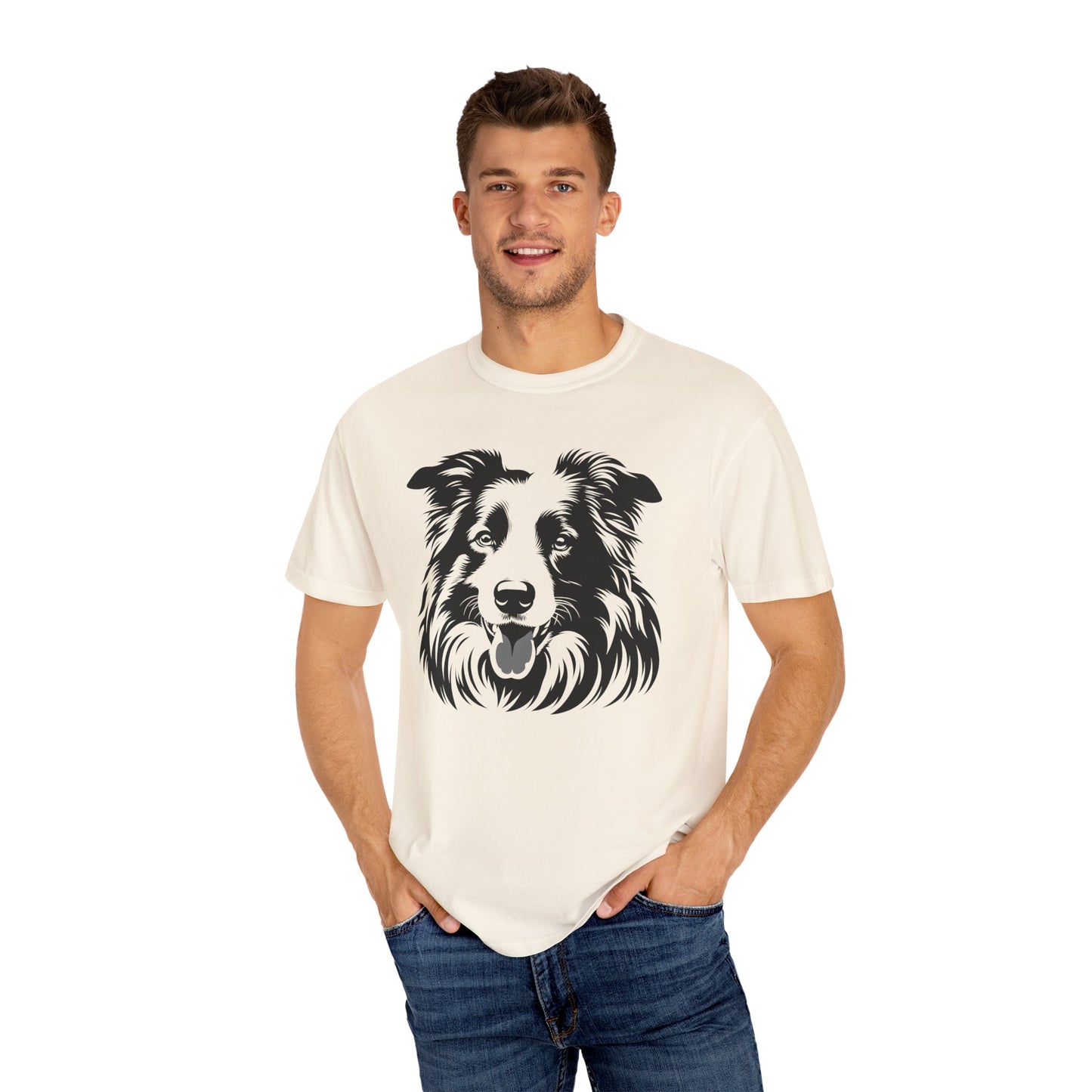 🖤 The Classic Collie – B/W Art Border Collie Tee - Perfect Gift for Dog Lovers
