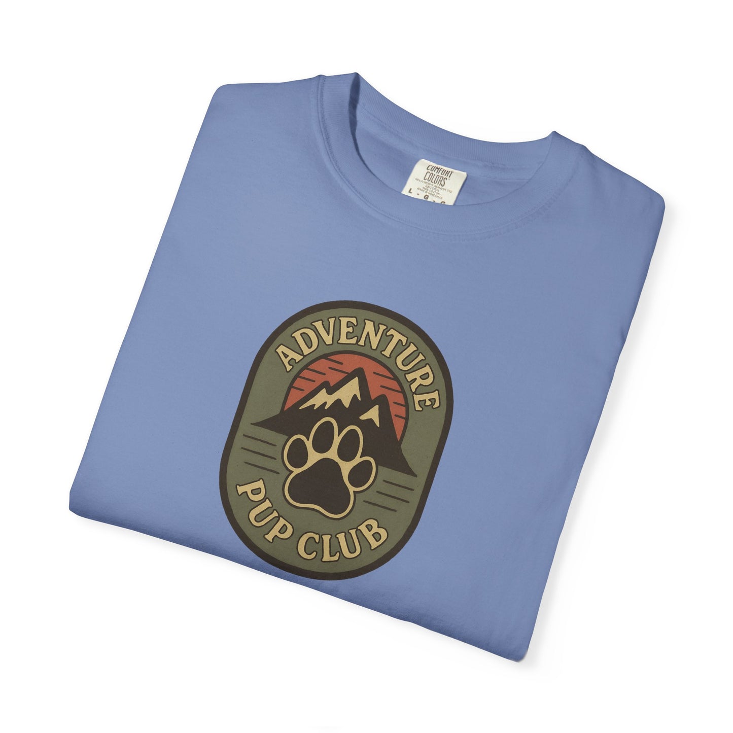 Adventure Pup Club Unisex Garment-Dyed T-Shirt, Dog Lover Gift, Outdoor Adventure Apparel, Pet Club Tee, Nature Lover Shirt