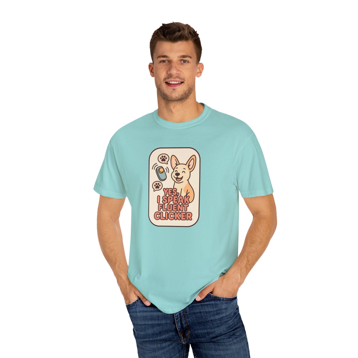 Yes, I Speak Fluent Clicker T-Shirt | Dog Trainer Gift, Animal Lover Apparel, Fun Pet Owner Top, Unique Graphic Tee, Funny Gift