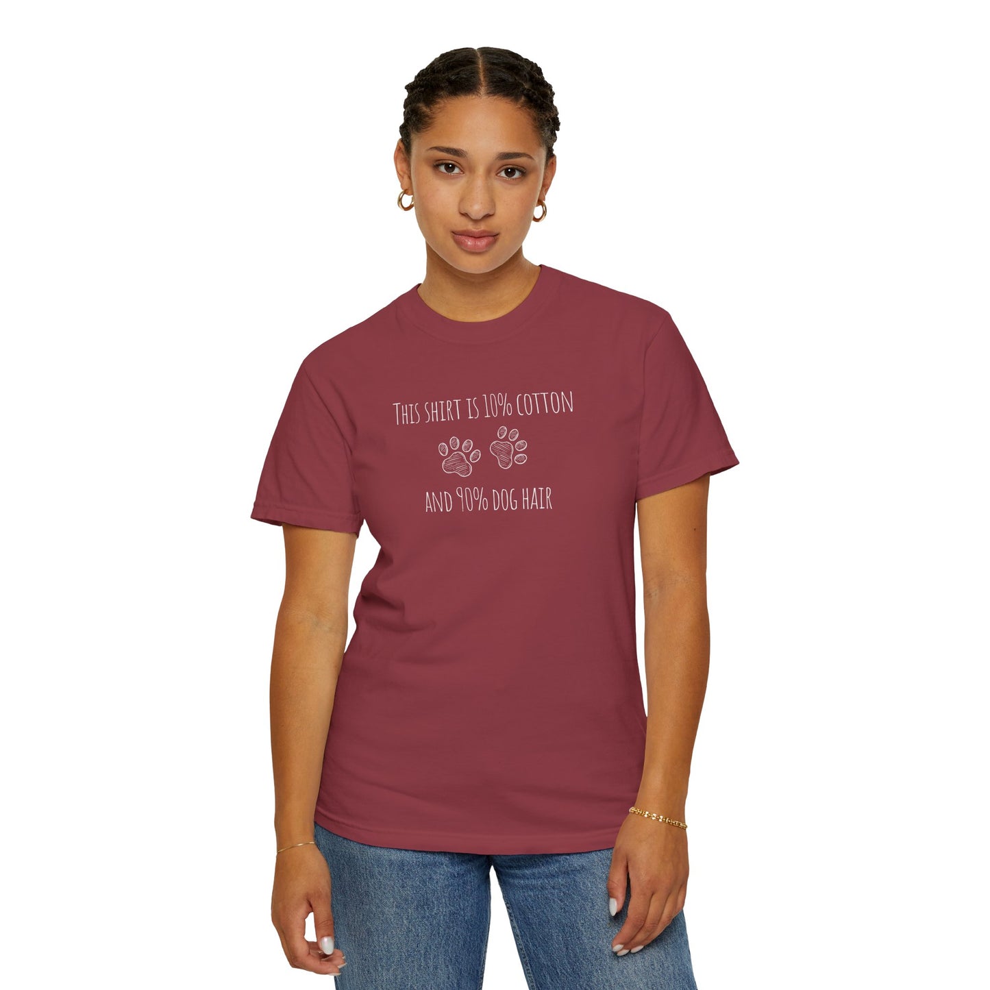 10% cotton 90% dog hair Unisex Garment-Dyed T-shirt - Casual Comfort for Trendsetters