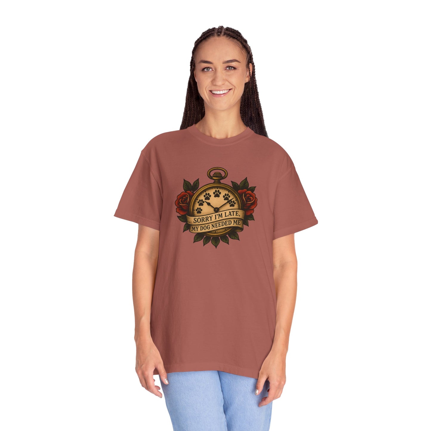 Sorry I'm Late My, My Dog Needed Me - Unisex Graphic Tee, Pet Owners Gift, Funny Dog Quote Shirt, Casual Everyday Wear