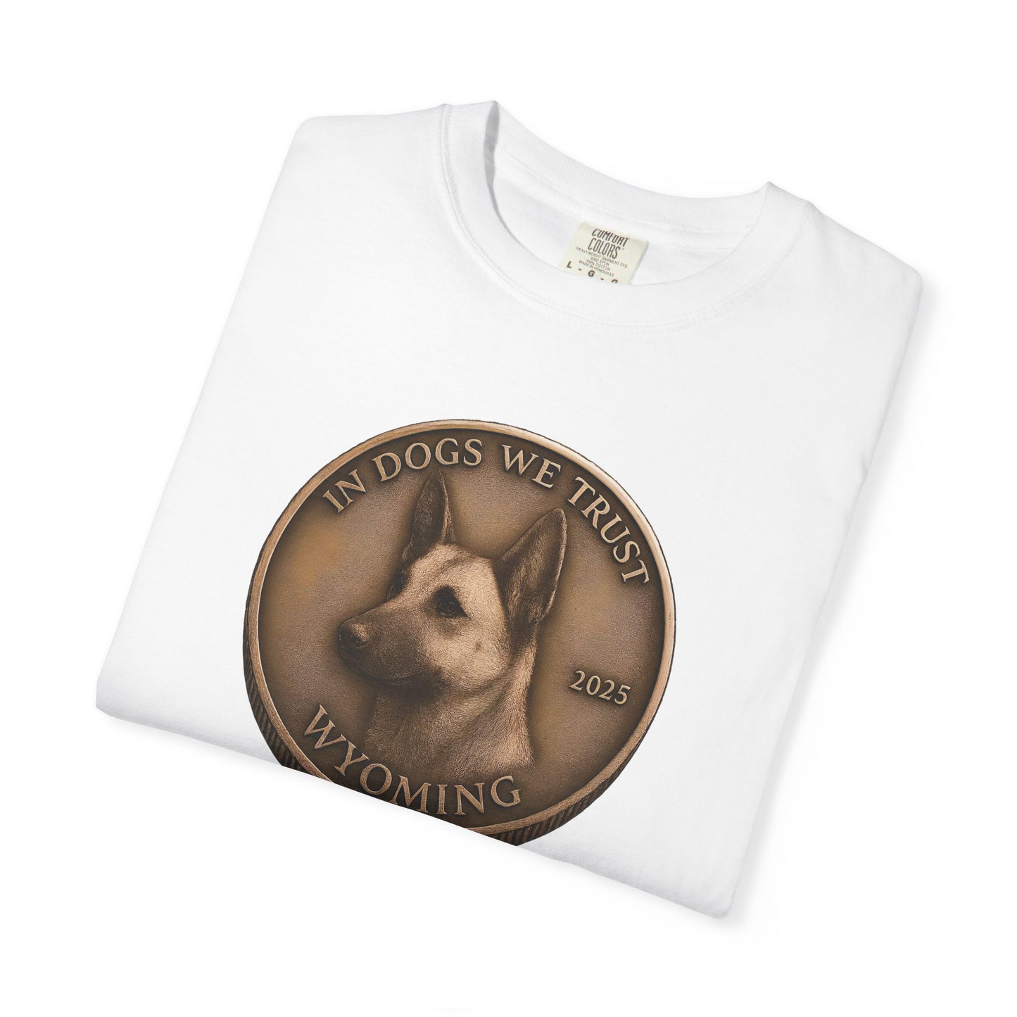 Wyoming State Coin T-Shirt Collection - Proud Dog Breed Illustrations