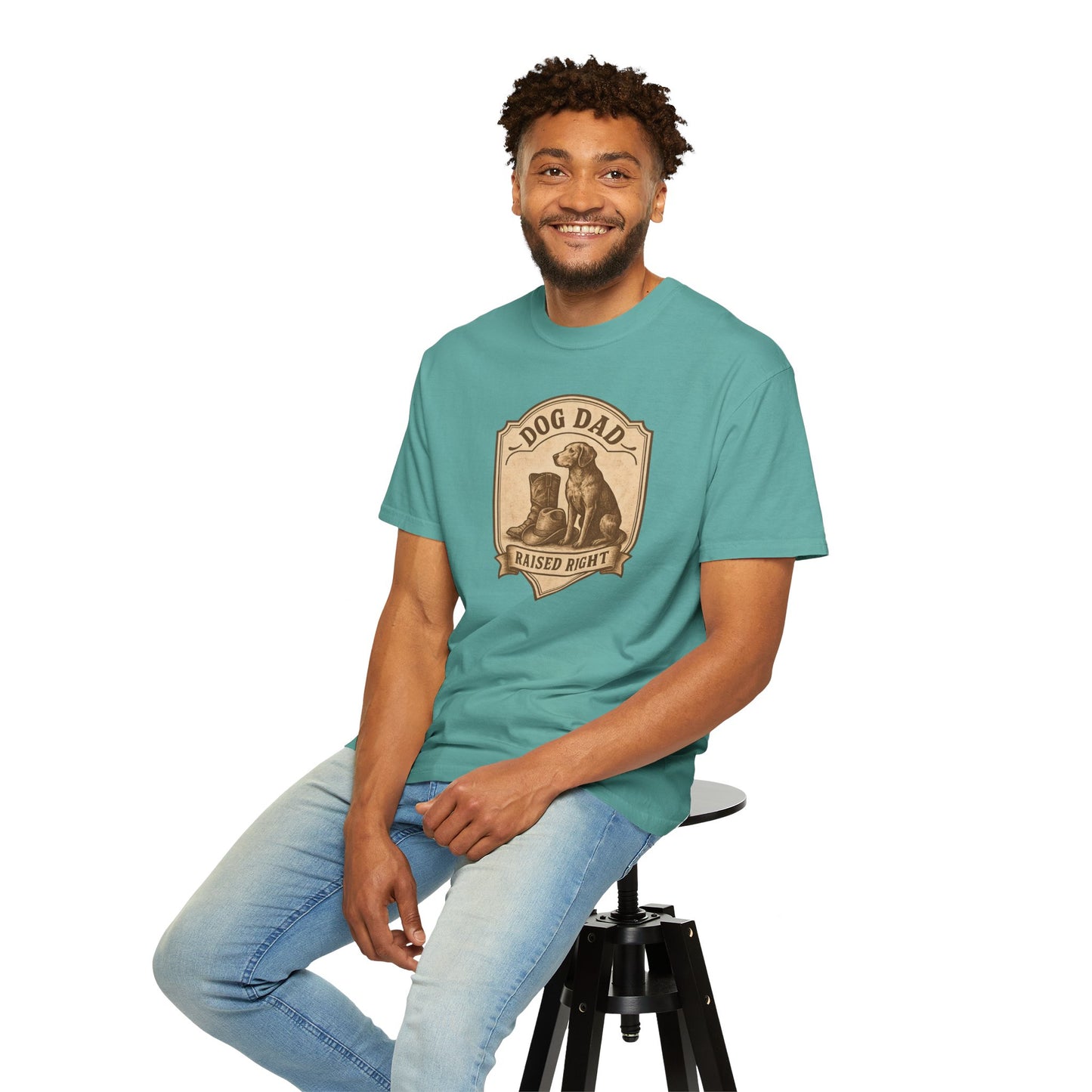 Dog Dad Raised Right T-Shirt, Gift for Dog Lovers, Cute Pet Apparel, Funny Dog Dad Tee, Unisex Casual Wear